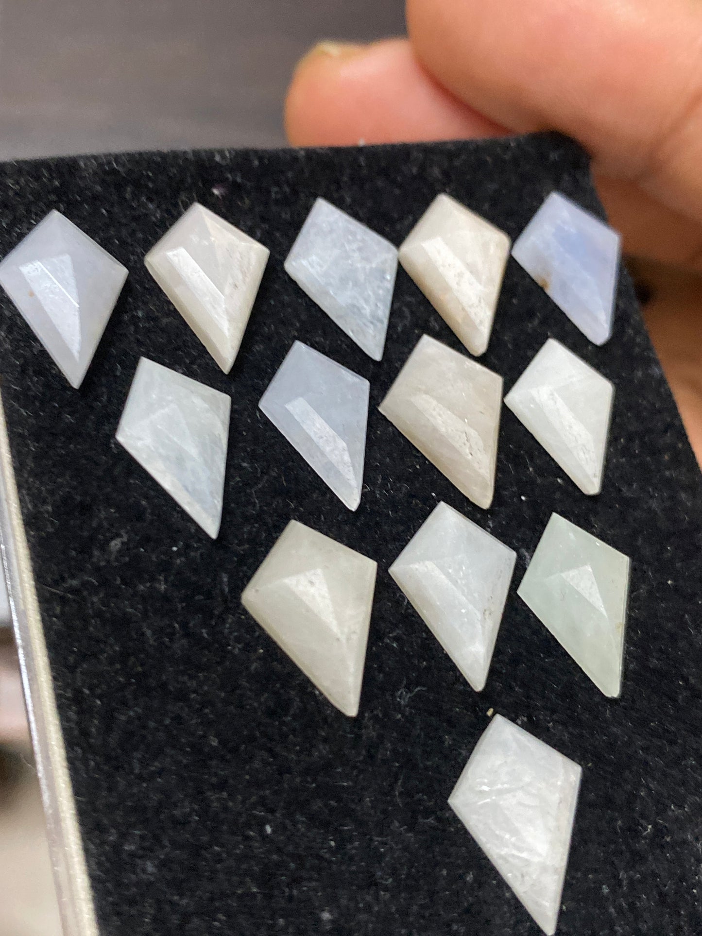 Fantastic Rare white multi sapphire kite step cuts weight 46 cts  pcs 13 size 14.8x8mm sapphire stepcut kite flatbacks