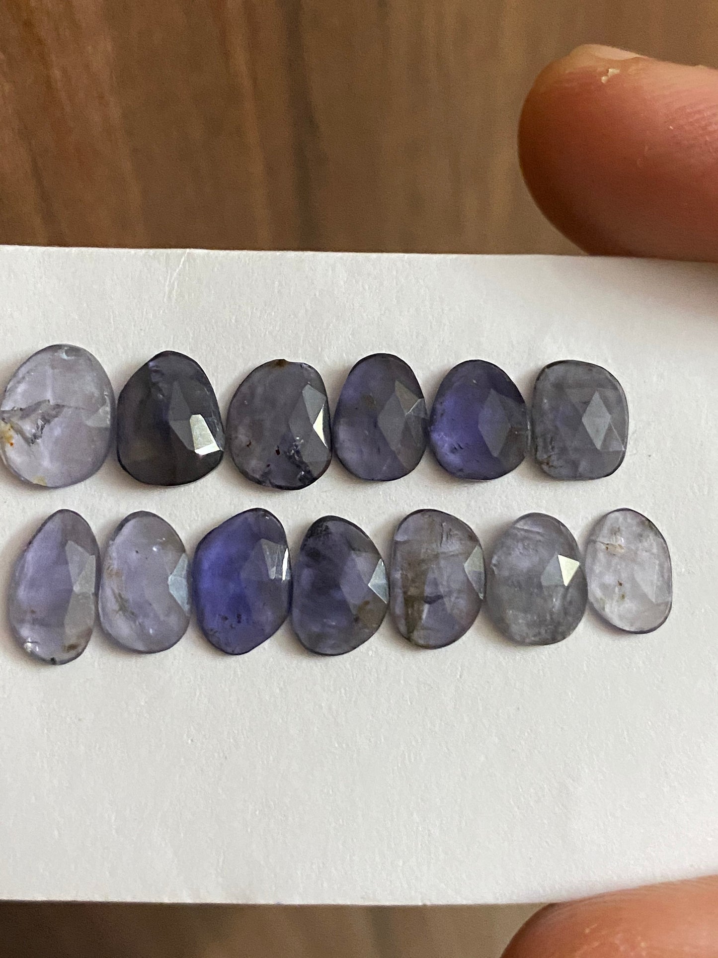 Stunning  Rare iolite rosecut fancy wholesale lot weight 10.20 carats size 8x7-13x7mm pcs 13 iolite rosecut