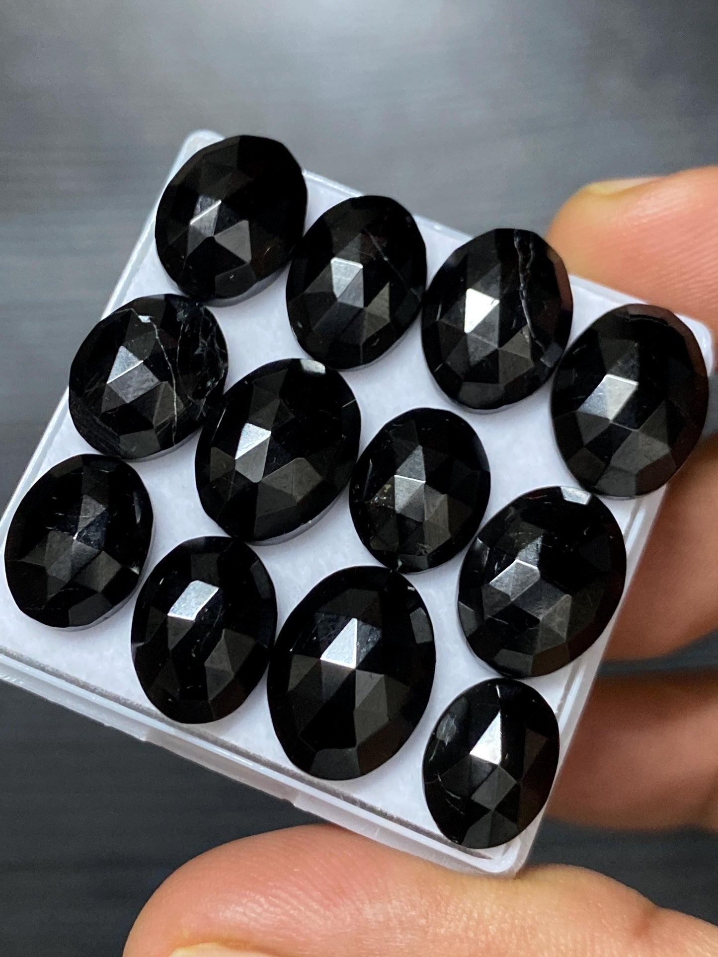 Gorgeous rare  Black tourmaline rosecut wholesale lot weight 56 carats pcs 12 size 11x8-13x10mm rosecut black tourmaline