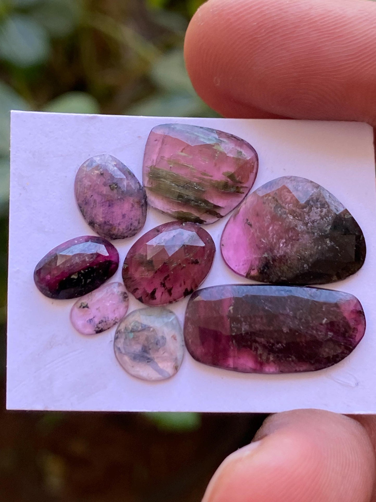 Watermelon Pink multi tourmaline rosecut lot amazing quality weight 17 carats size 7.1x4.6mm-20.3x10mm pcs 8 natural tourmaline rosecut lot