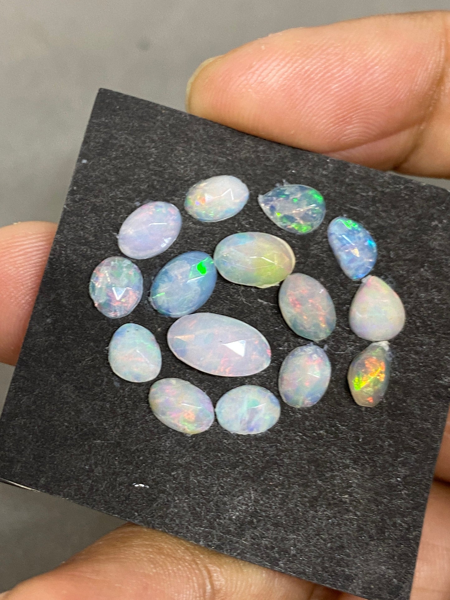 Vivacious Ethiopian opal rosecut Welo aaa quality wt 7.5 cts pcs 15 size 7x5mm-11x6mm rosecut opal multi fire natural opal rosecut