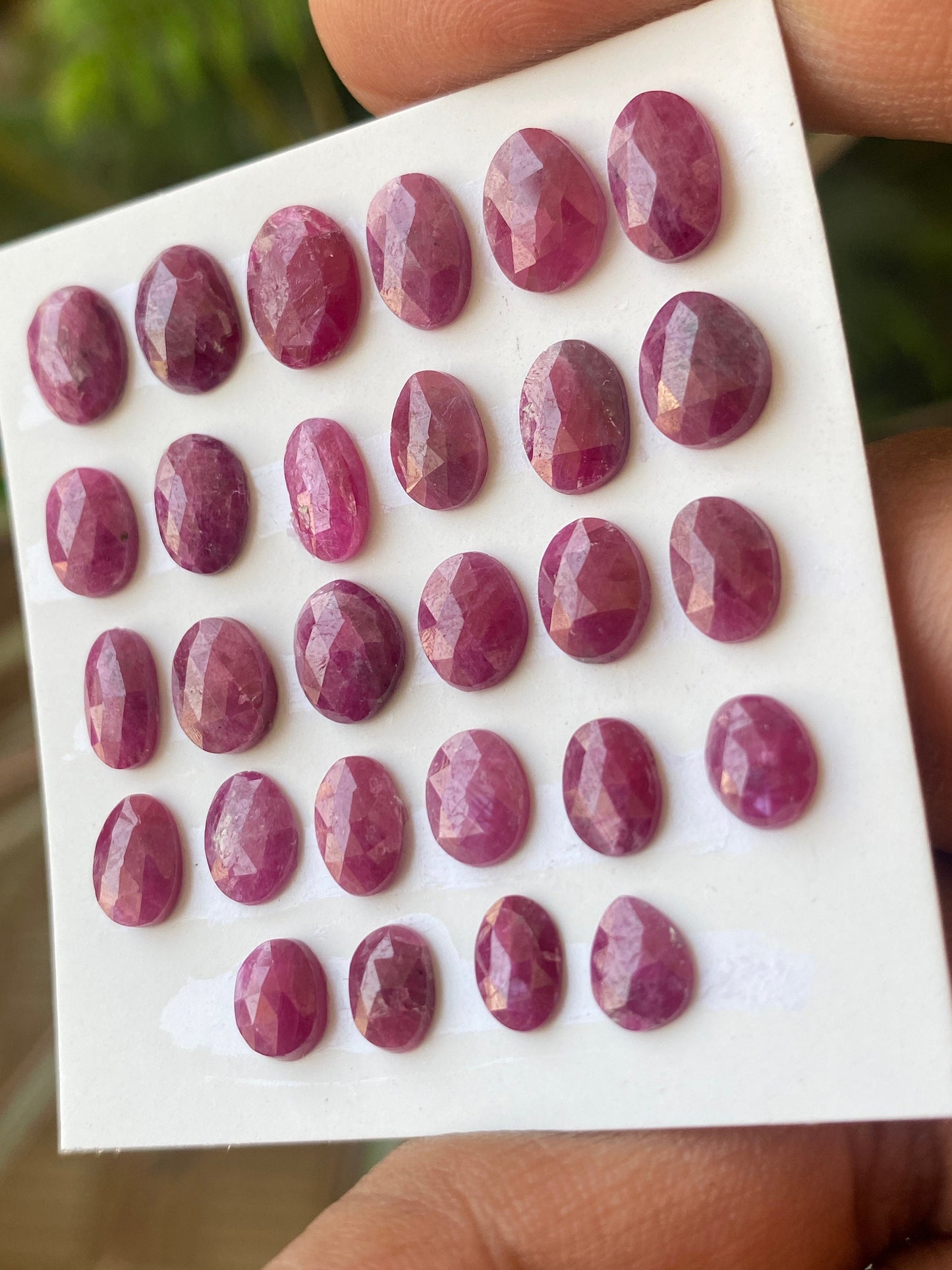 Rare natural ruby rosecut lot mix shapes  pcs 28 weight 32 cts size 9x7mm-6x5mm unheated untreated natural ruby rosecut