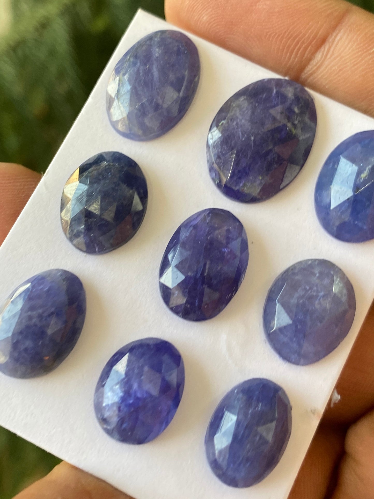 Fascinating  Rare set tanzanite rosecut flats weight 86 carats size 12x10-17x13mm pcs 9 rosecut tanzanites flatback gems