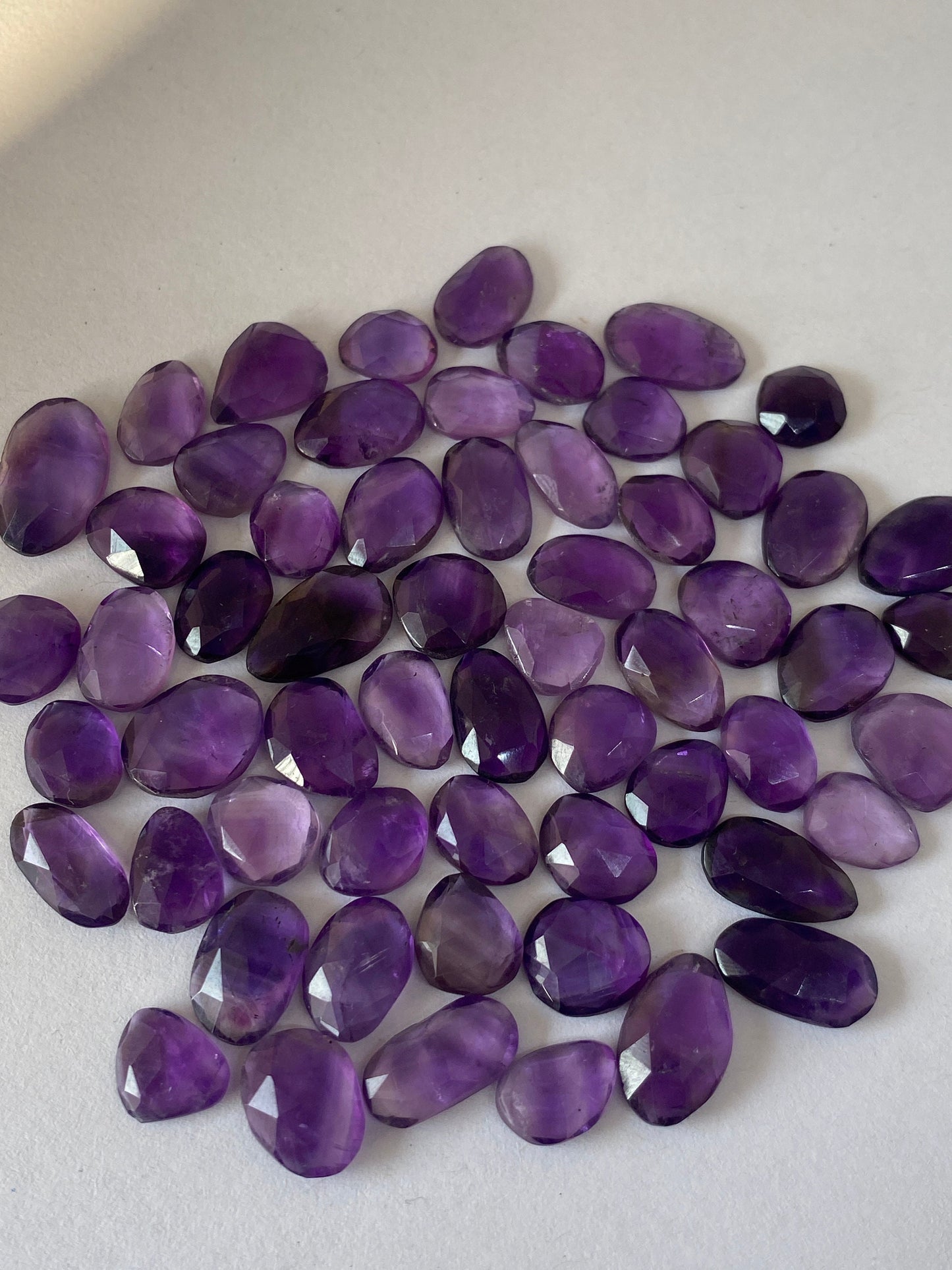 Rare amethyst rosecut fancy shapes size 6mm-9mm rosecut amethyst fancy shape rosecut amethyst unpolished girdle mix sizes