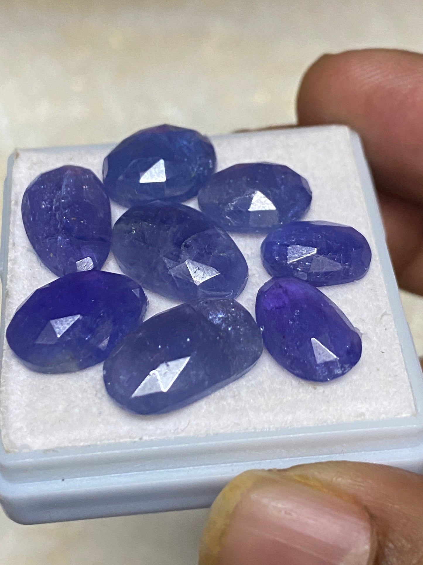 Mesmerising Rare set tanzanite rosecut flats tanzanite weight 40 carats size 8x6-13x8mm pcs 8 rosecut tanzanites flatback gems