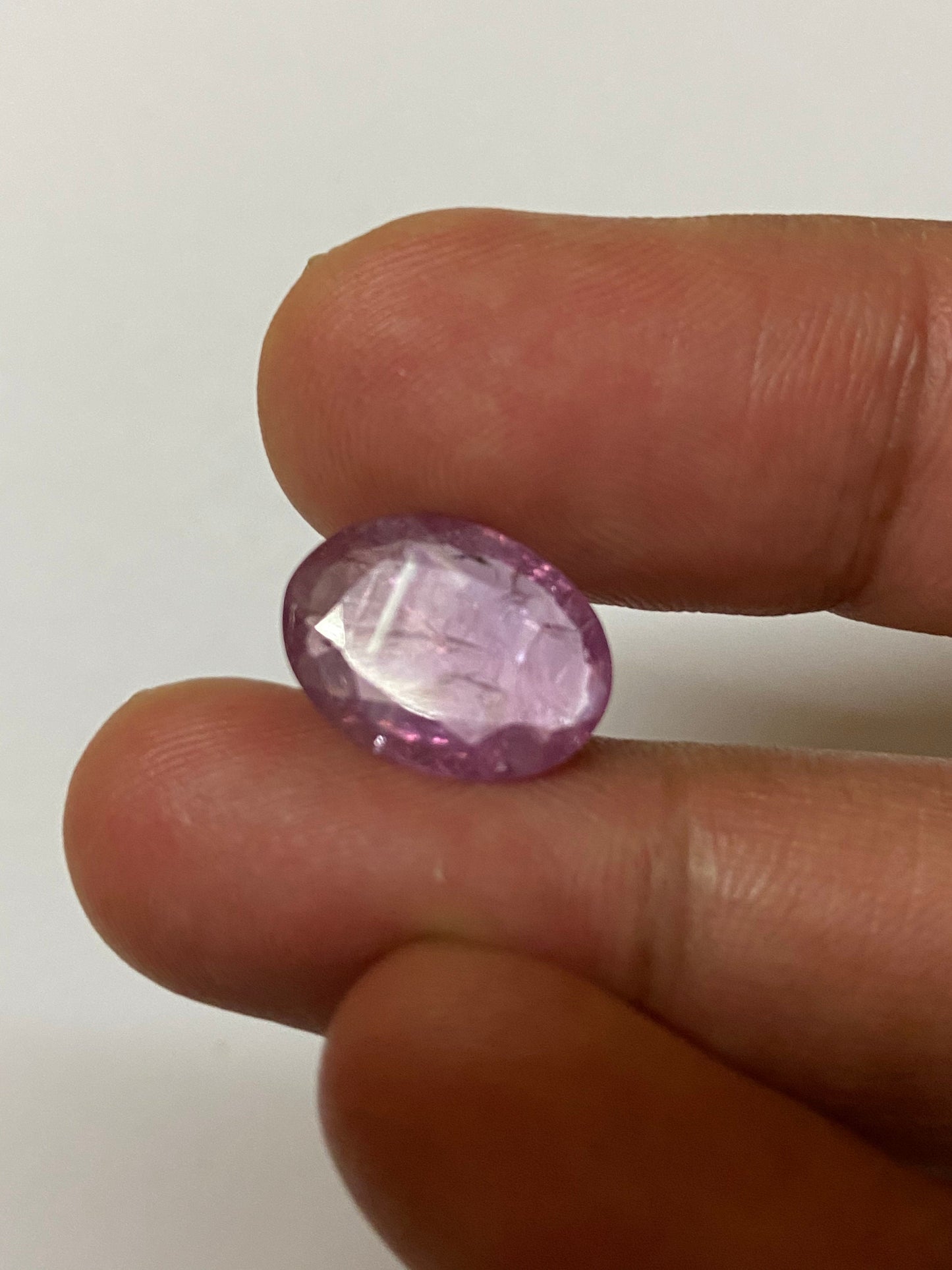 Stunning very rare pink sapphire oval cut stoner ring size fancy grey streak wt 6 cts  size 15x11mm unheated untreated sapphire oval cut