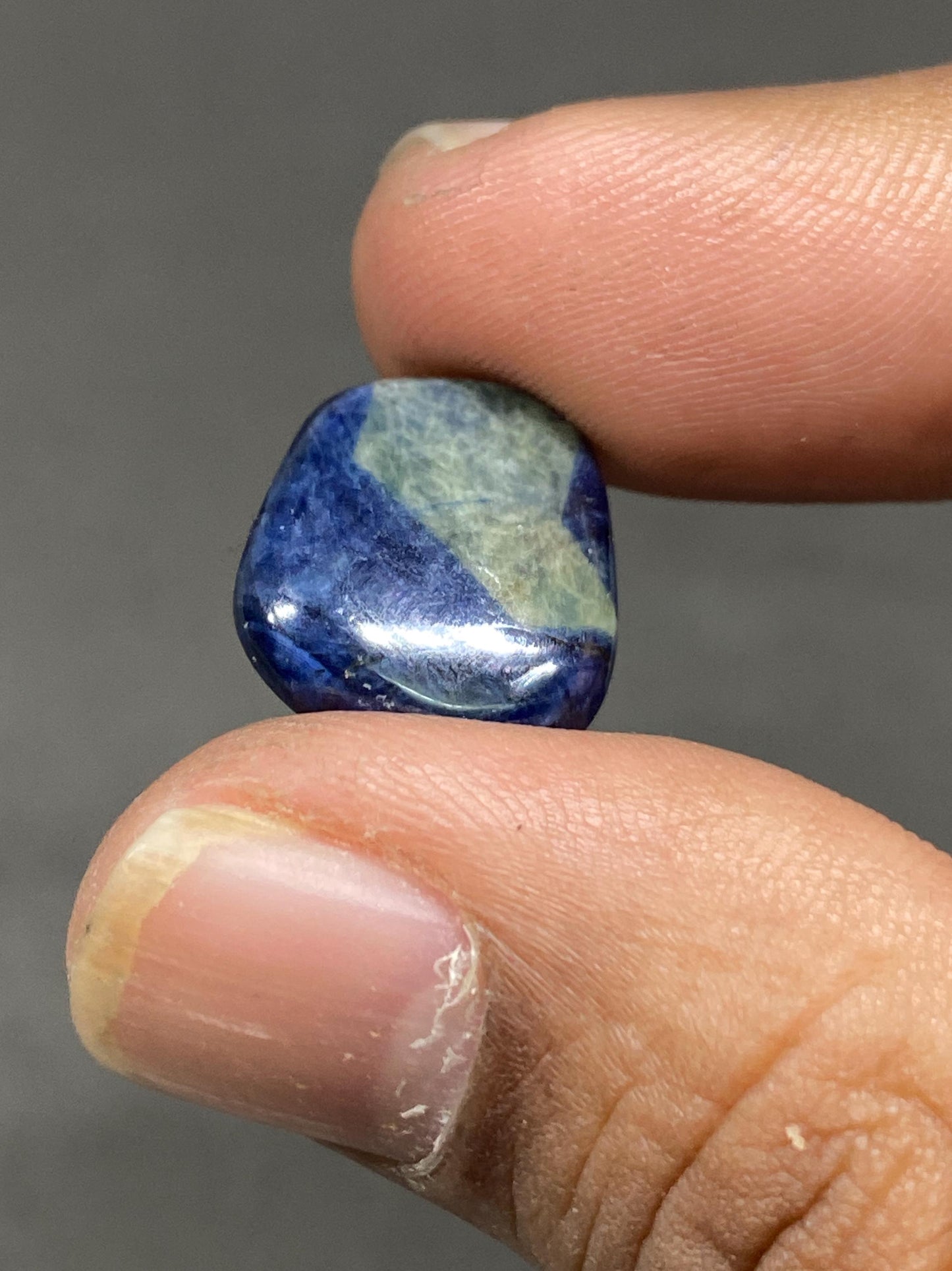 Fascinating extremely rare Natural Bicolor blue yellow sapphire nugget smooth wt 19 carats size 17x14mm unheated sheen fancy blue sapphire