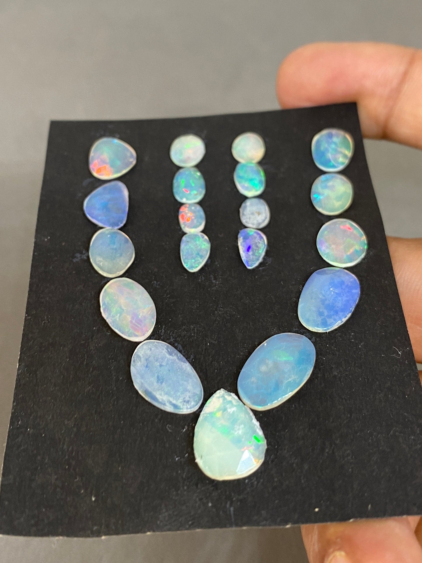 Dazzling Ethiopian opal rosecut Welo opal rosecut necklace supply wt 17 cts pcs 9 size 7x4mm-14x9mm rosecut fire natural opal rosecut