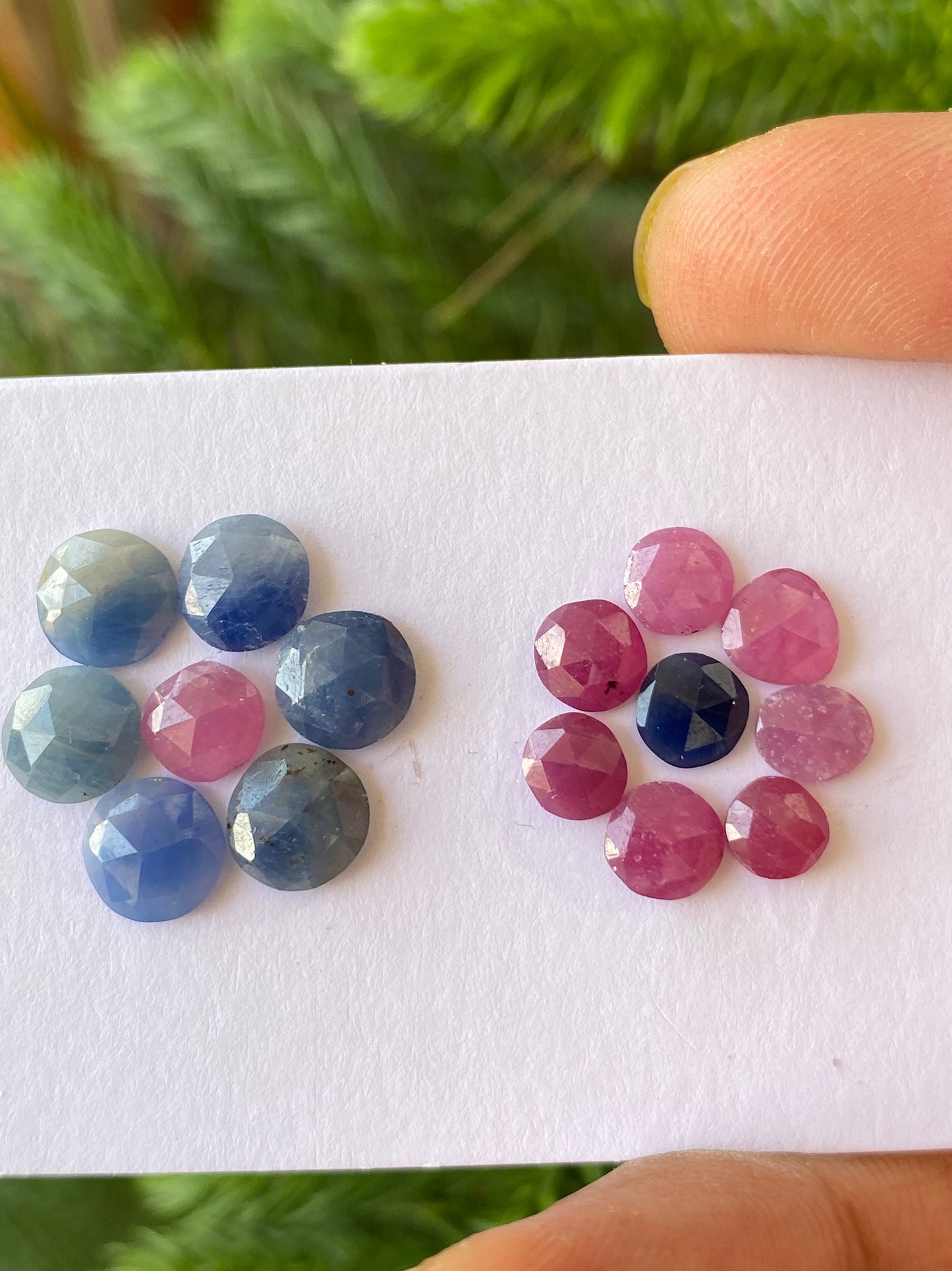 Cute lot of rare blue sapphire ruby round rosecut pcs 15 wt 13 carats  size 5mm-7.1mm rosecut sapphire rounds