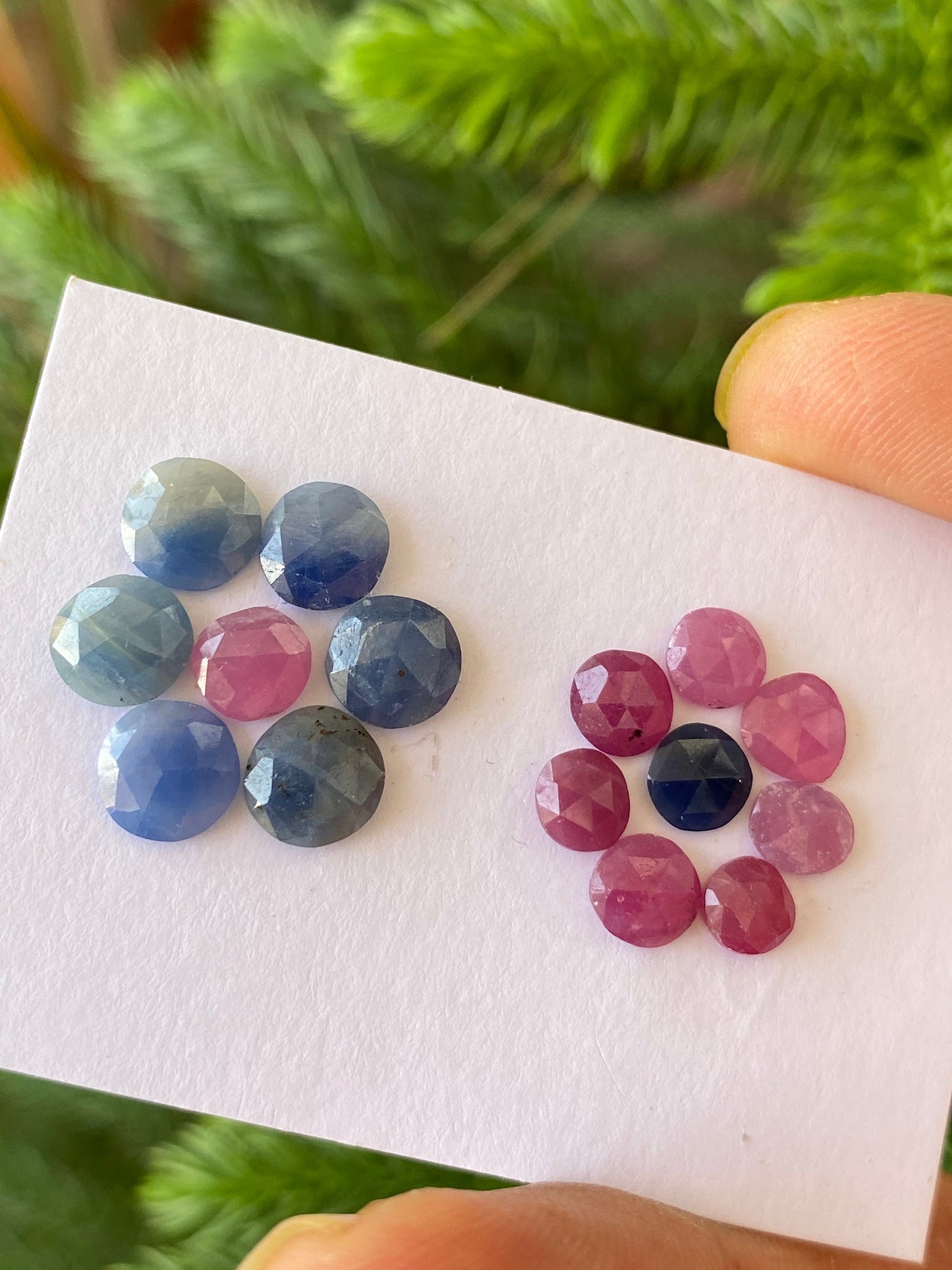 Cute lot of rare blue sapphire ruby round rosecut pcs 15 wt 13 carats  size 5mm-7.1mm rosecut sapphire rounds