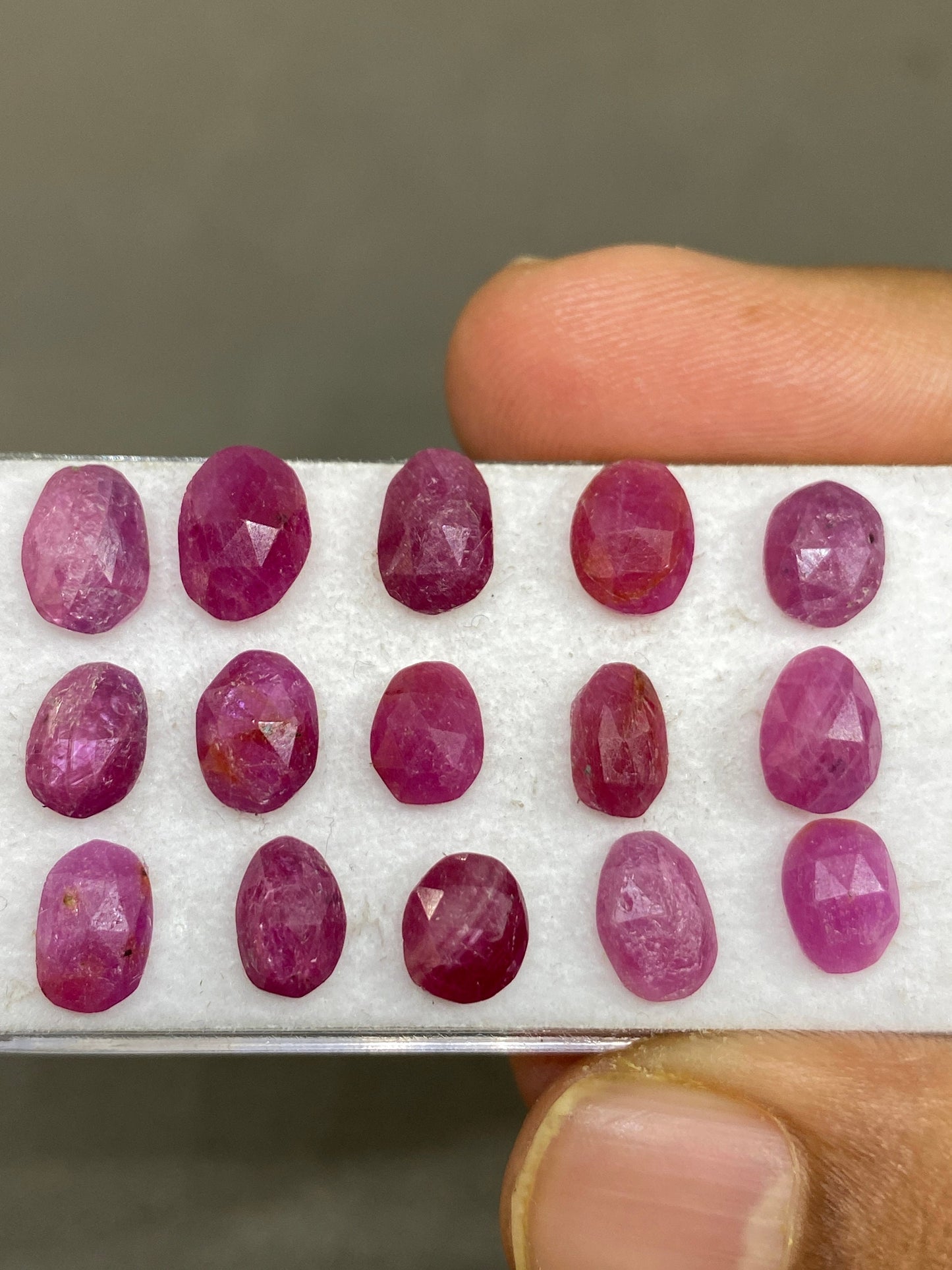 Very Cute Rare natural ruby rosecut lot mix shapes  pcs 15 weight 21 cts  size 7.2x6.2mm-9x6.7mm unheated untreated natural ruby rosecut