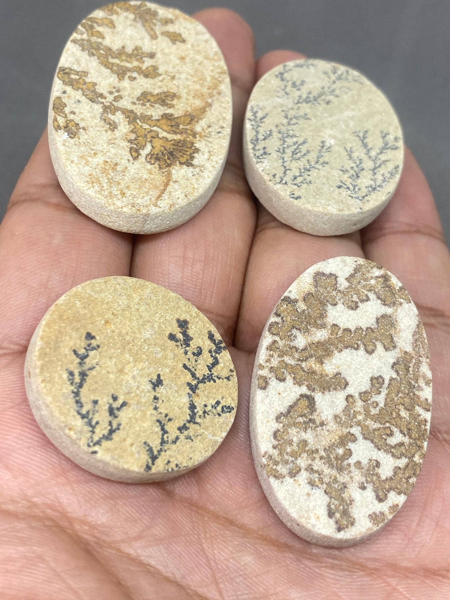 Psilomelane dendrite cabochon pcs 4 wt 50 grams size 25mm-52x31mm Psilomelane cabochons plant wholesale designer cabochon pendant supply