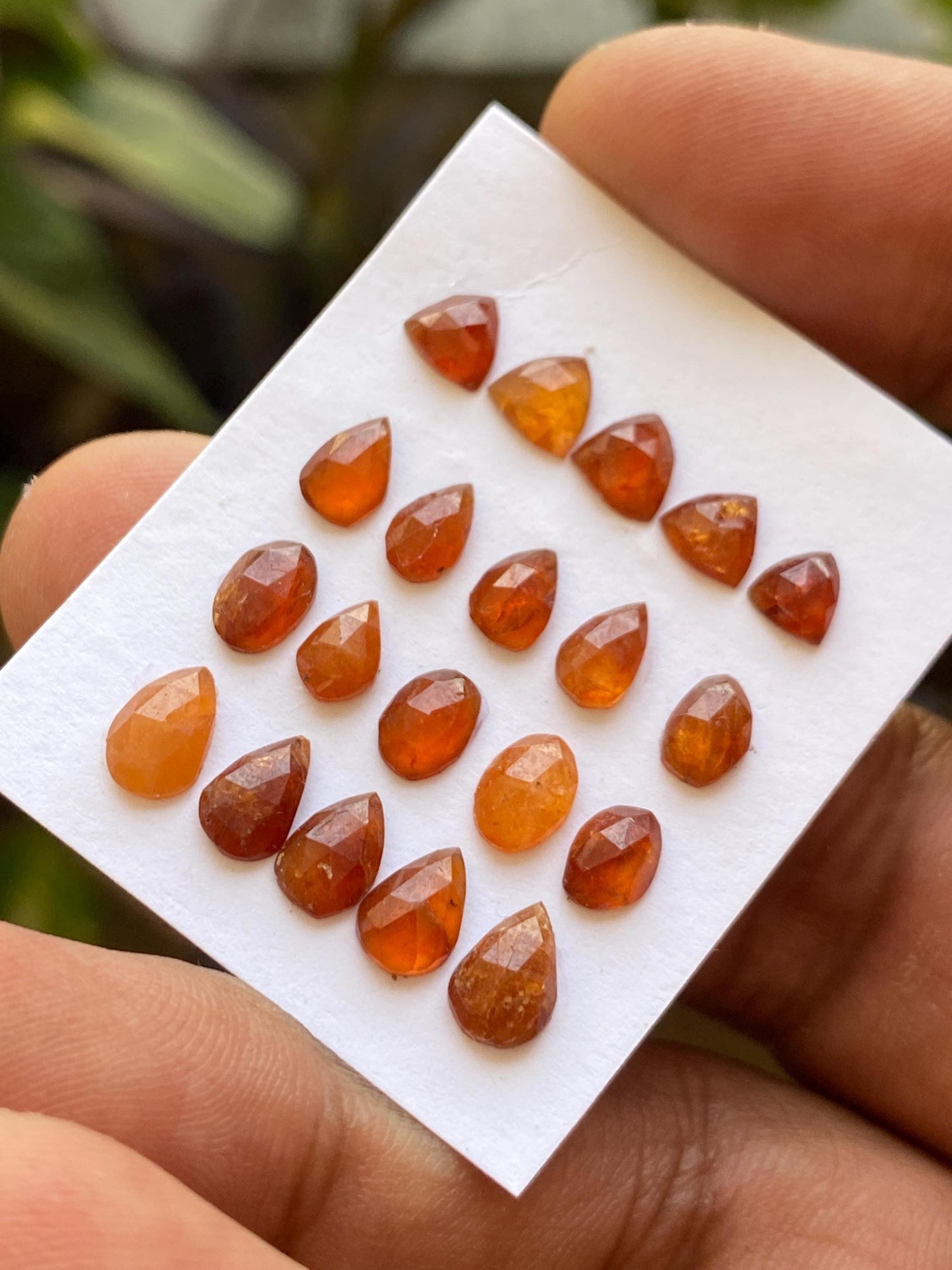 Wow Rare orange kyanite rosecut  flats fine quality weight 12.85 carats pcs 20 size 5.2x5mm-7.6x5.3mm good quality rosecut kyanite