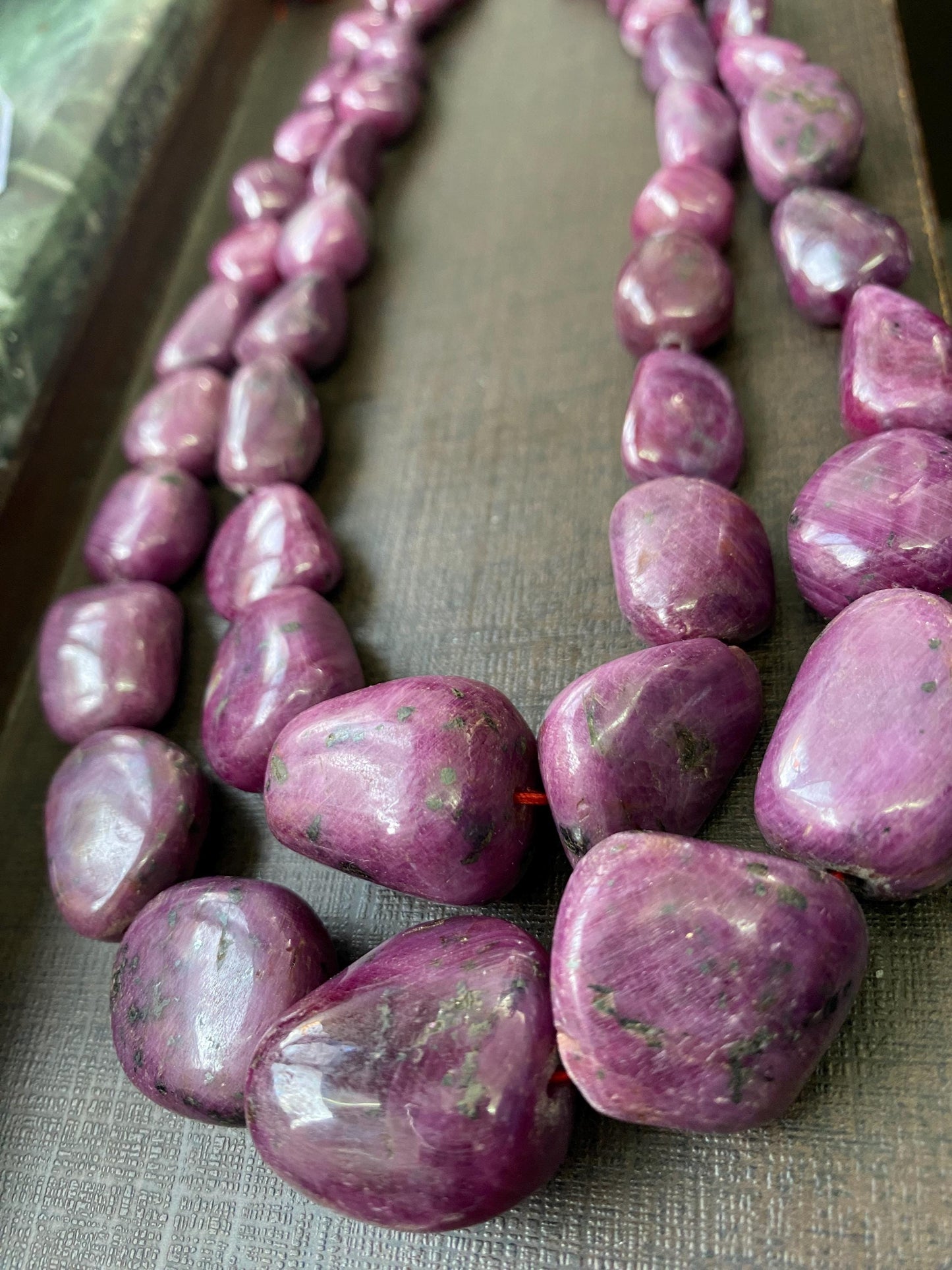 Stunning Rare big size Natural Ruby Jewelry necklace old tumbles antique beads necklace unheated ruby necklace weight 1700 carats size  mm