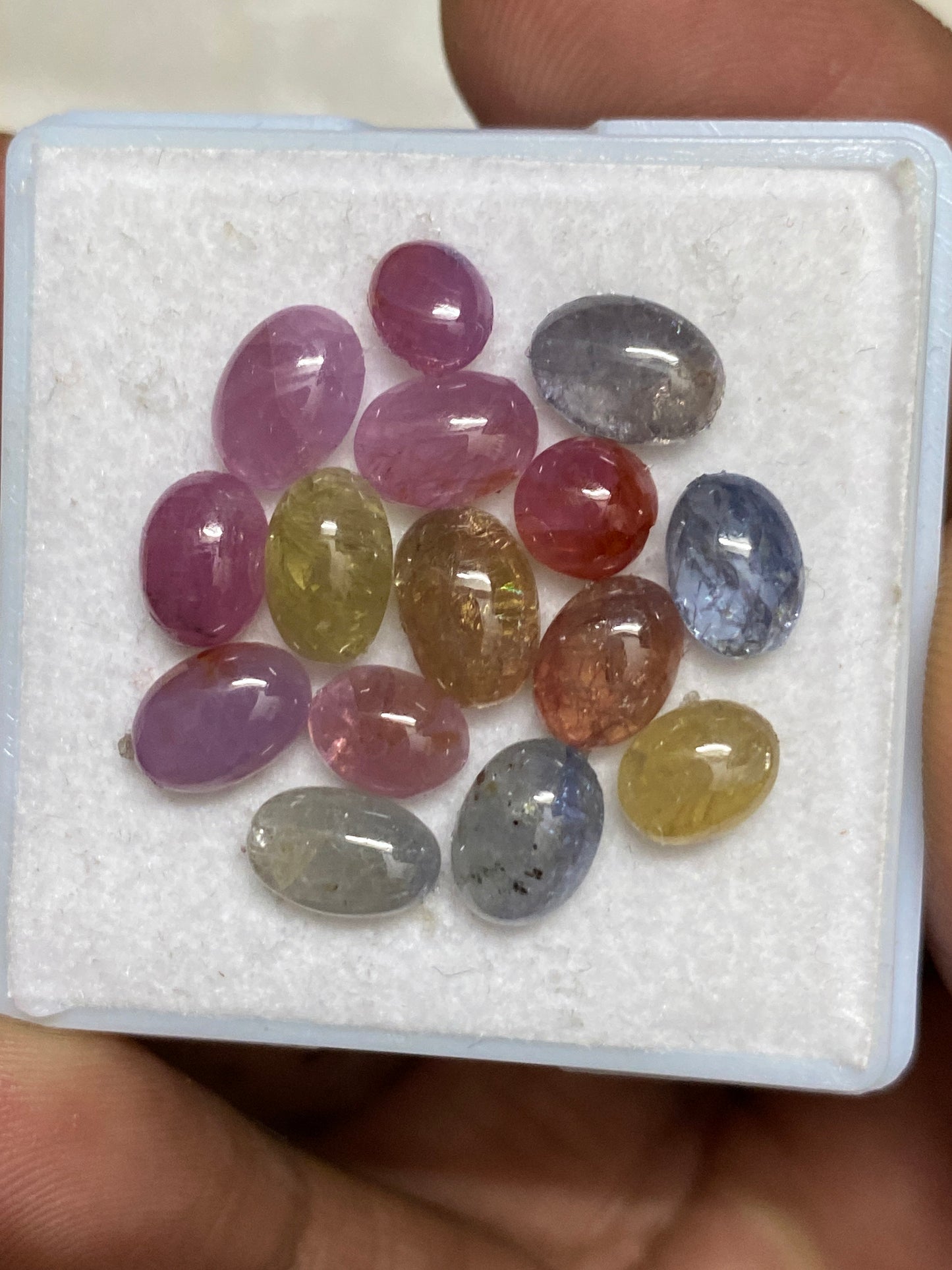 Cute rare fine quality umba sapphire natural unheated untreated sapphire cabochons pcs 15 wt 26.50 carats size 8.5x6-6x5mm natural sapphire