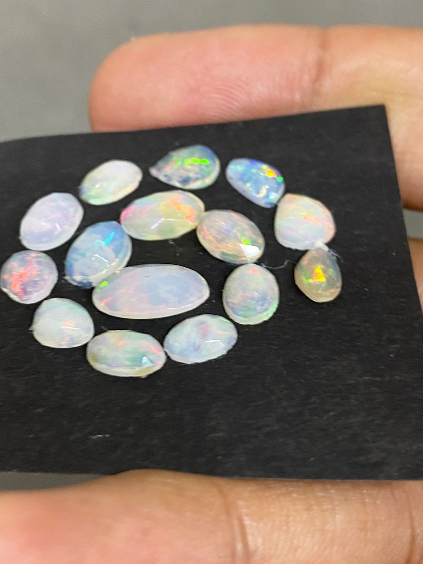 Vivacious Ethiopian opal rosecut Welo aaa quality wt 7.5 cts pcs 15 size 7x5mm-11x6mm rosecut opal multi fire natural opal rosecut