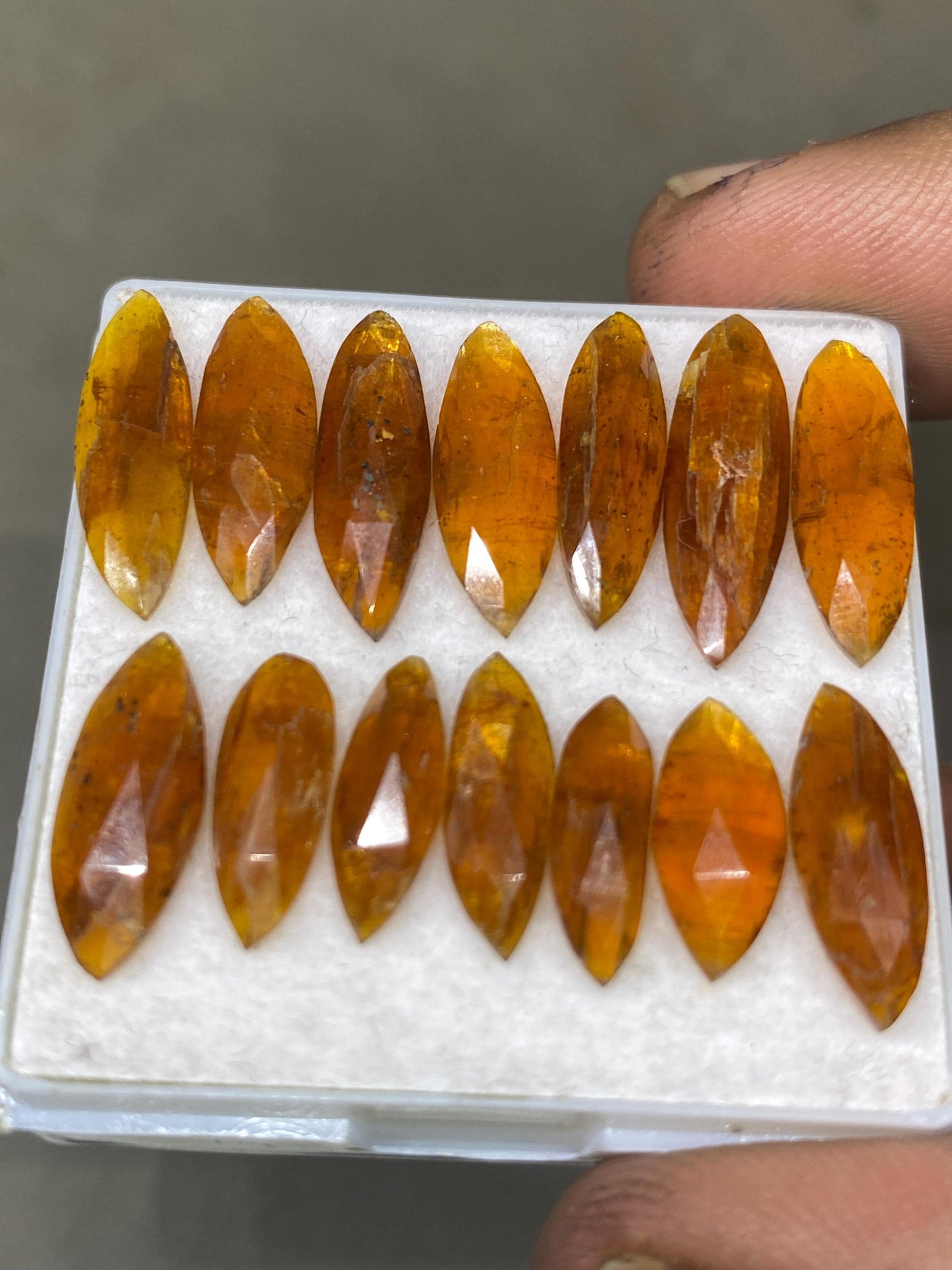 Stunning Rare orange kyanite rosecut marquise flats fine quality weight 31 carats pcs 14 size 13x6mm-19.5x6mm good quality rosecut kyanite