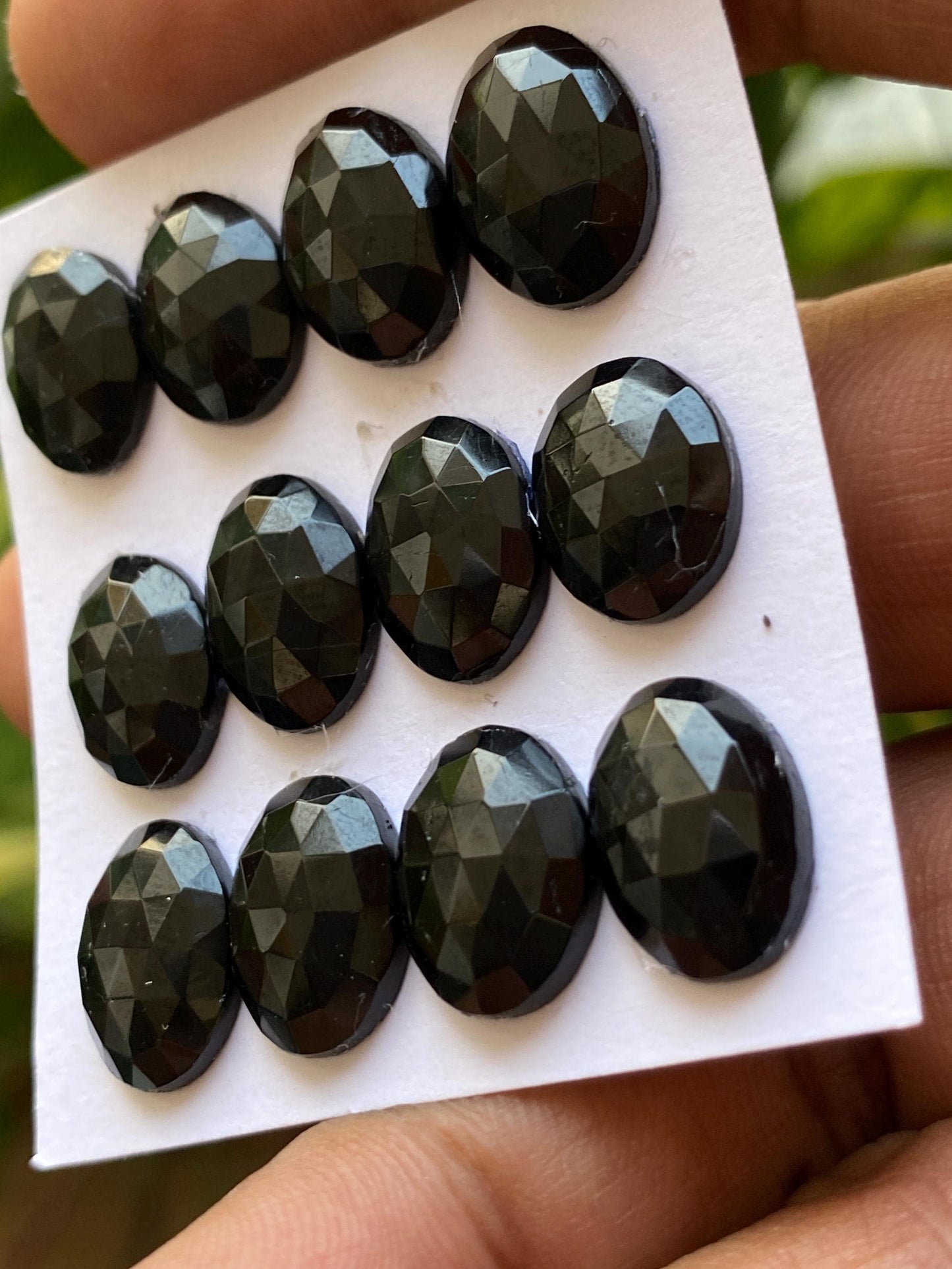 Stunning rare  Black tourmaline rosecut wholesale lot weight 64 cts pcs 12 size 13x10-14x11mm rosecut black tourmaline ovalish oval rosecut