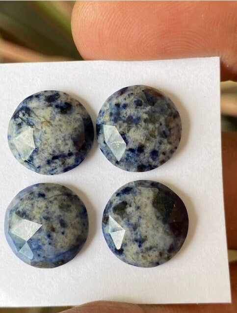 Fascinating  Dumortierite rosecut wholesale lot rosecut dumortierite round flatback gems