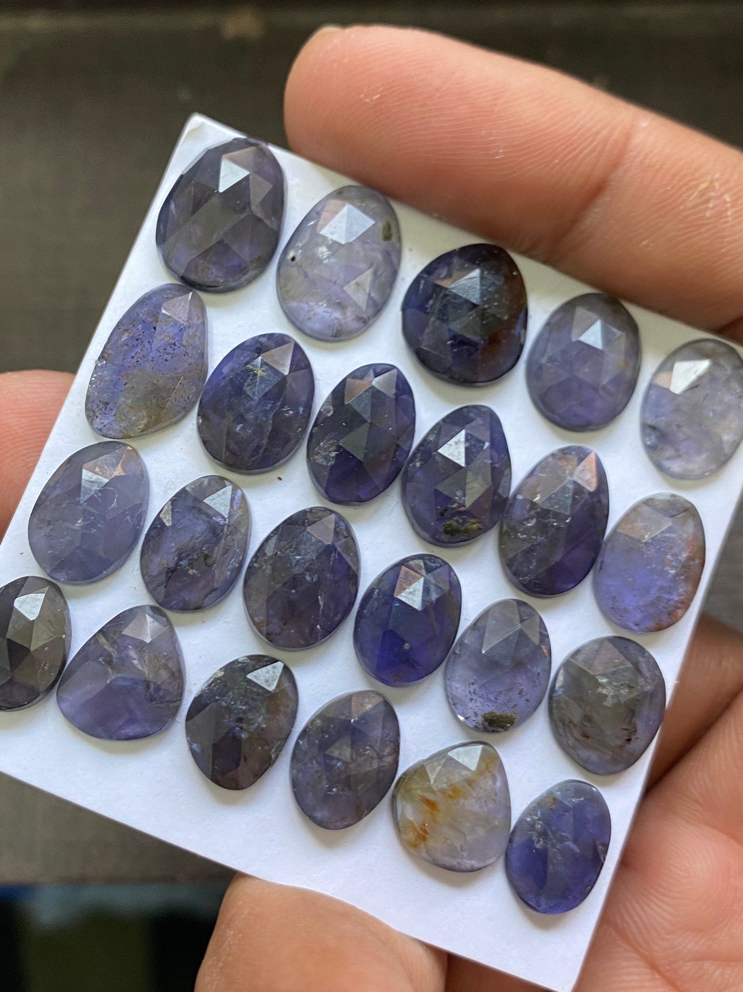 Stunning Rare iolite rosecut wholesale lot weight 63.50 carats size 11x7.9mm-14x10mm pcs 23 iolite rosecut