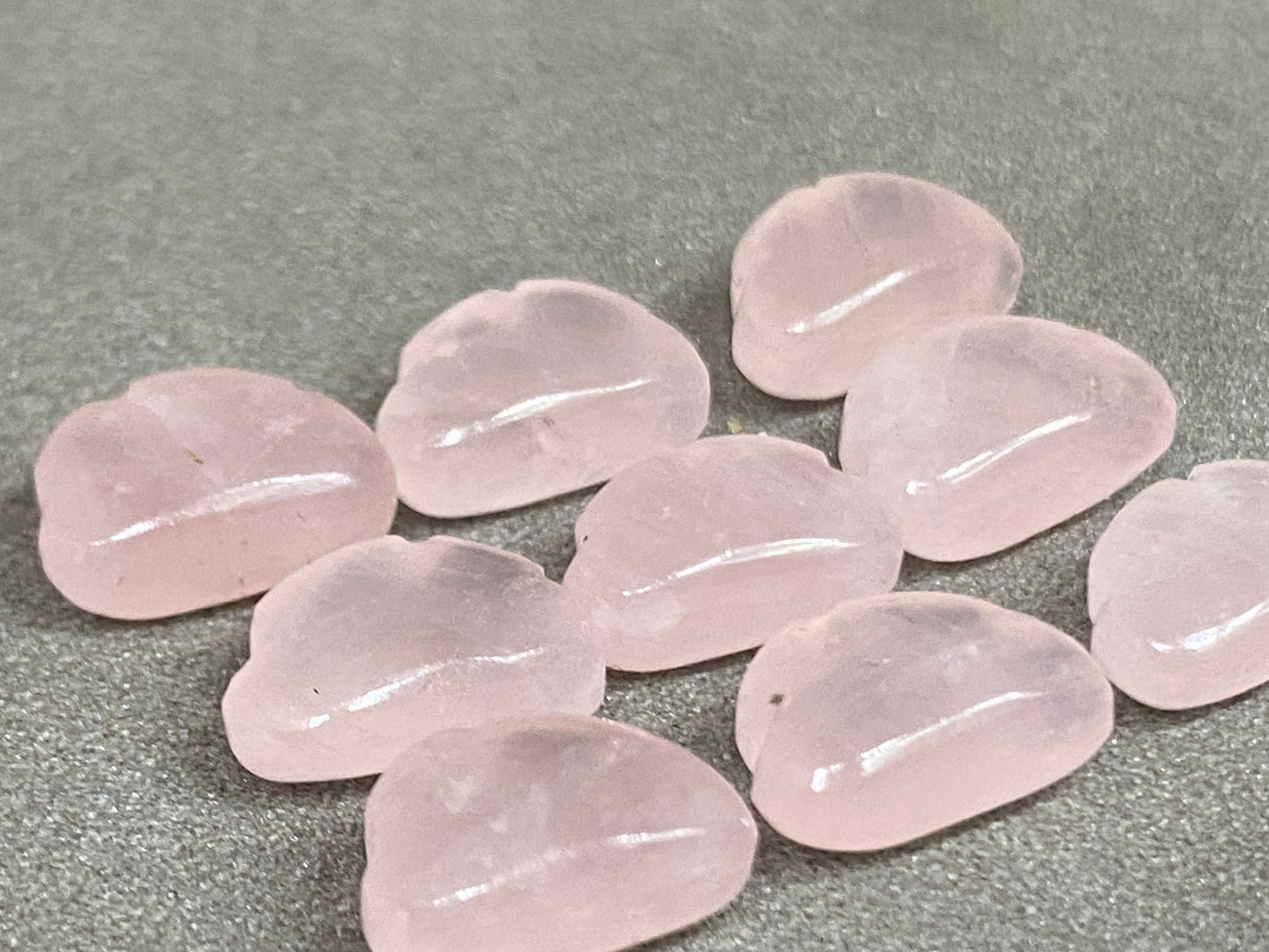 Natural Rose quartz  cloud smooth hand carved 12x8mm rose quartz clouds carving