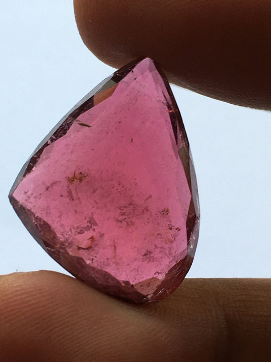 Gorgeous rare pink tourmaline fancy faceted briolette weight 25 carats size 24x20mm tourmaline cut for pendant