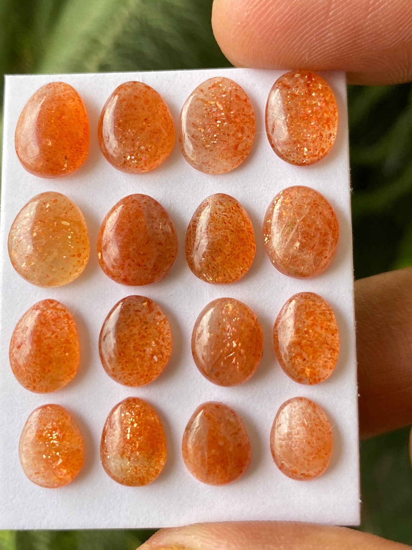 Lovely rare sunstone fancy freeform smooth cabochons flats wt 31 carats pcs 16 size 9x7-11.5x8.5mm sunstone smooth  flatback gems