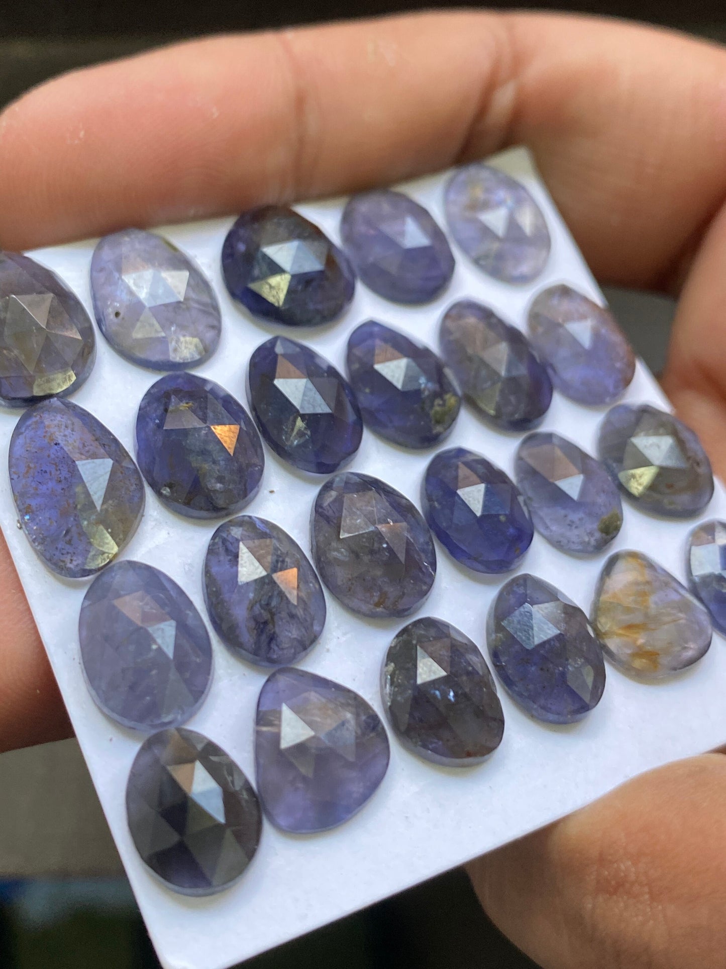 Stunning Rare iolite rosecut wholesale lot weight 63.50 carats size 11x7.9mm-14x10mm pcs 23 iolite rosecut