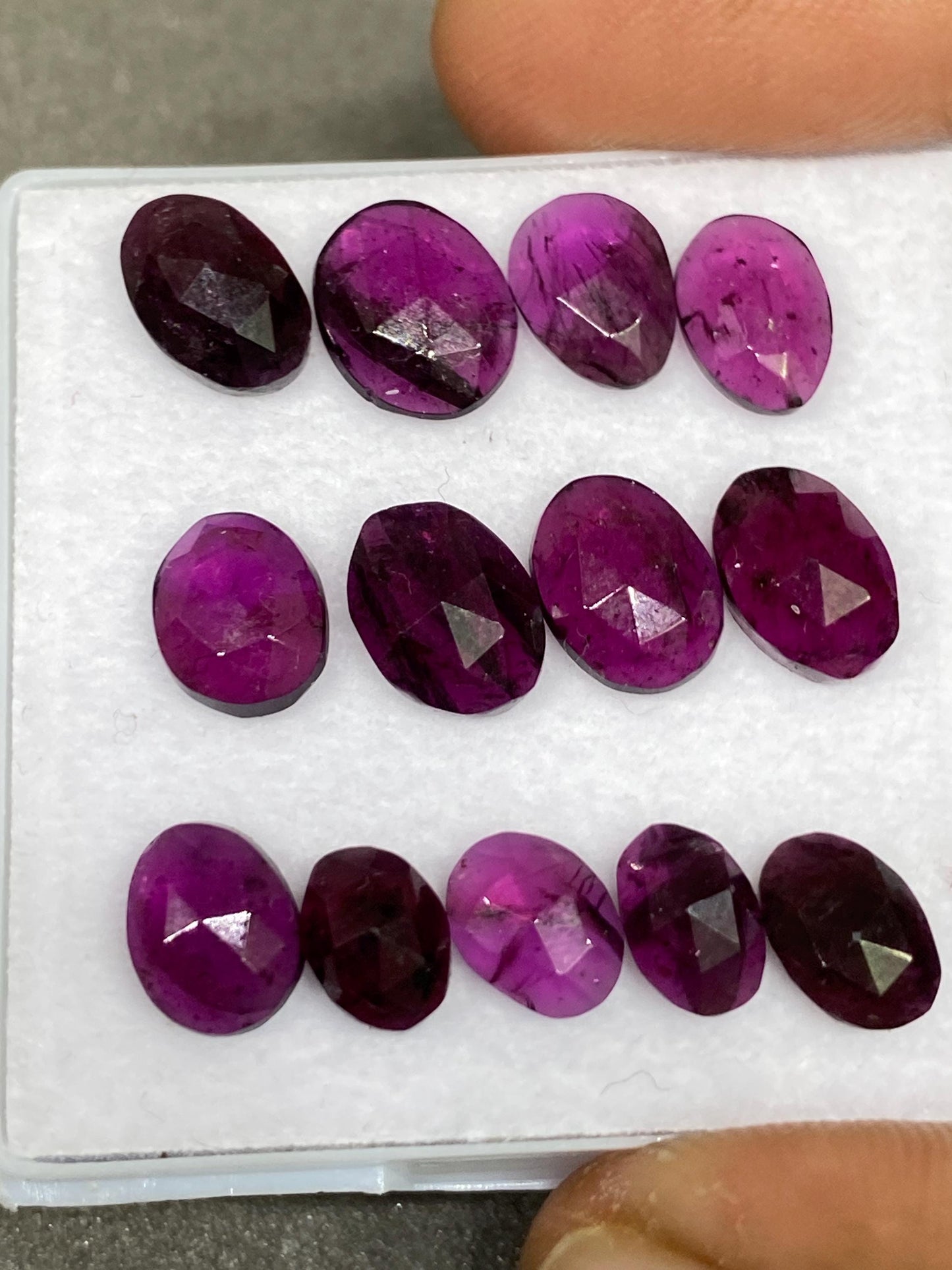 Dazzling purple garnet oval rosecut wholesale lot weight 24 carats size 7x5-9x7mm  pcs 13 purple garnet rosecut