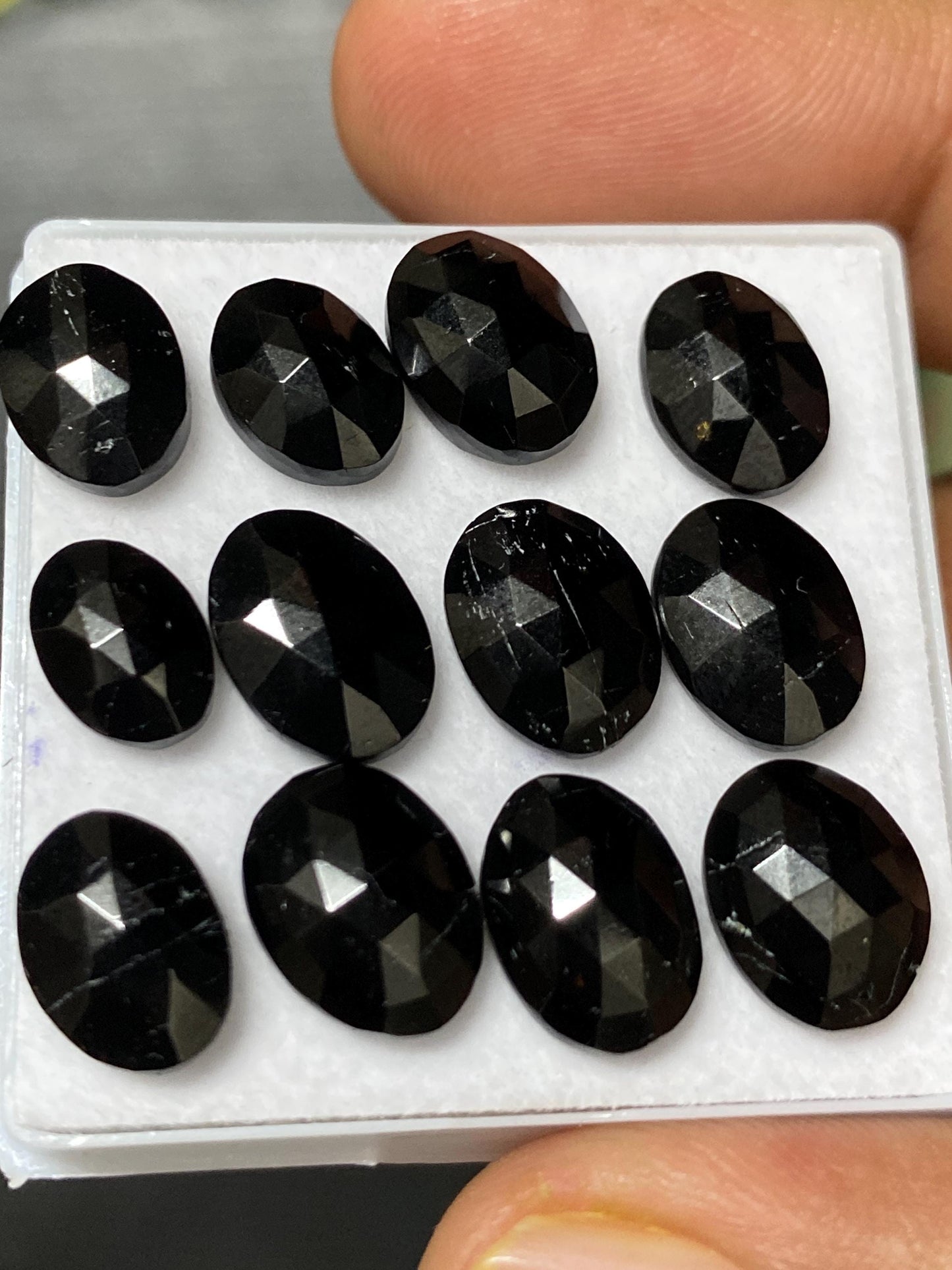 Gorgeous rare  Black tourmaline rosecut wholesale lot weight 31.75 cts pcs 12 size  9.6x6.9mm-11.8x8.5km rosecut black tourmaline ovalish