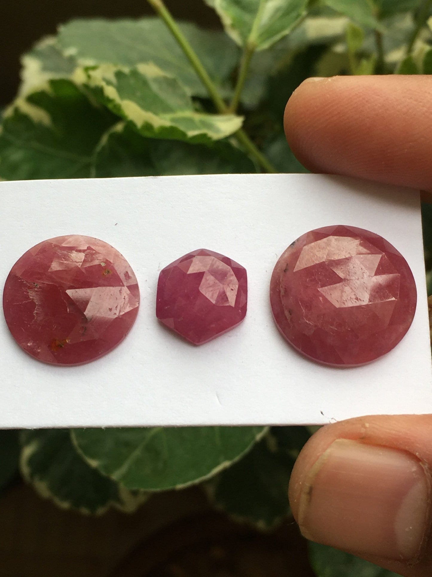 Stunning rare huge natural ruby Round hexagon unheated untreated ruby rosecut lot wt  32.10 cts pcs 3 size  12.2mm to 18.2mm  ruby rosecut