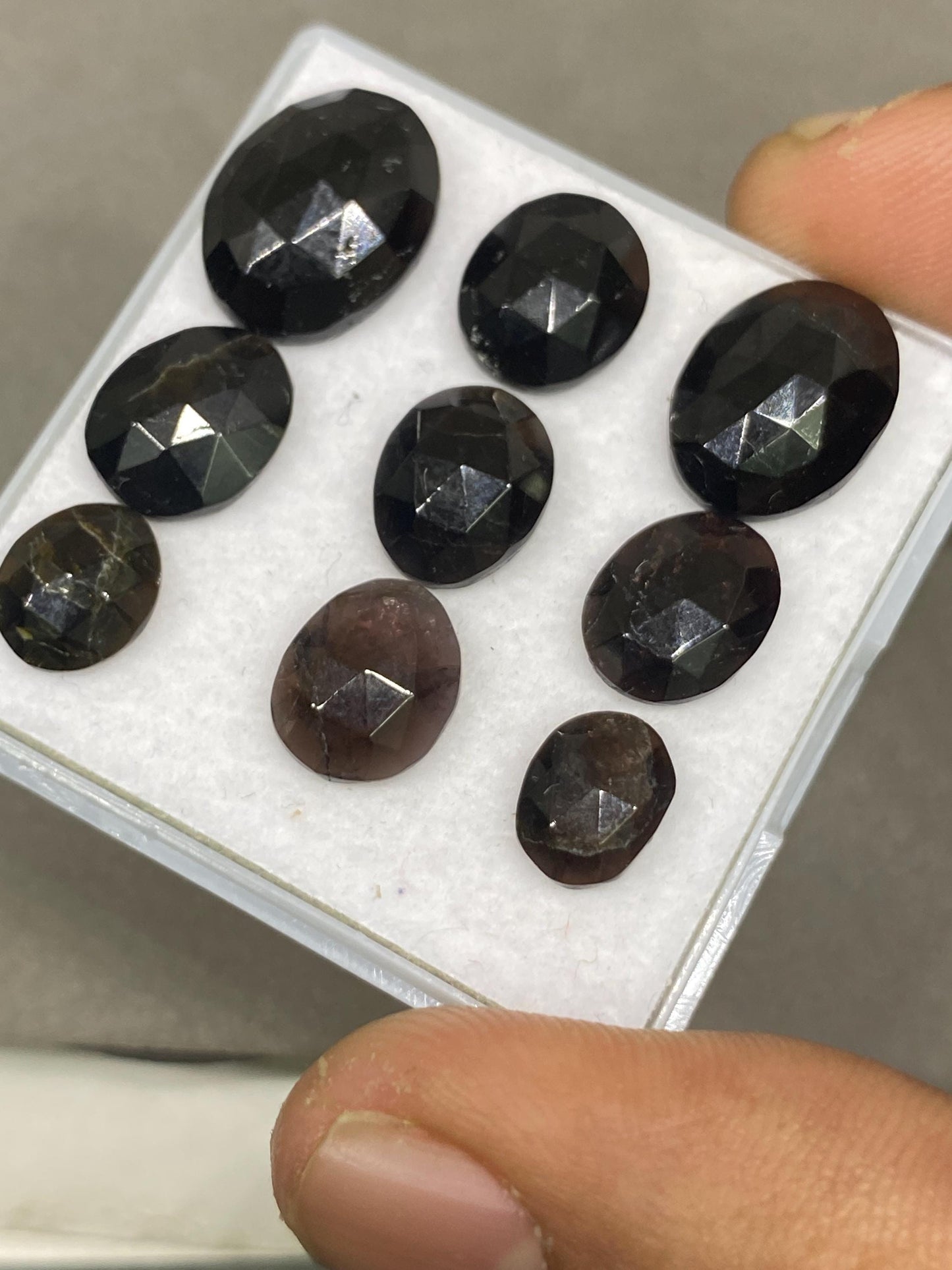 Gorgeous rare  Black tourmaline rosecut wholesale lot weight 26.90 carats pcs 9 size 8.8x6.8mm-14x11mm rosecut black tourmaline