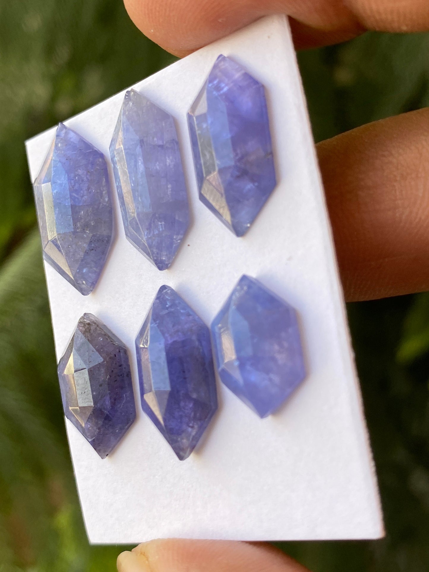 Stunning Rare Tanzanite hexagon step cuts weight 38 cts  pcs 6 size 14x9-21x12mm Tanzanite  stepcut hexagon