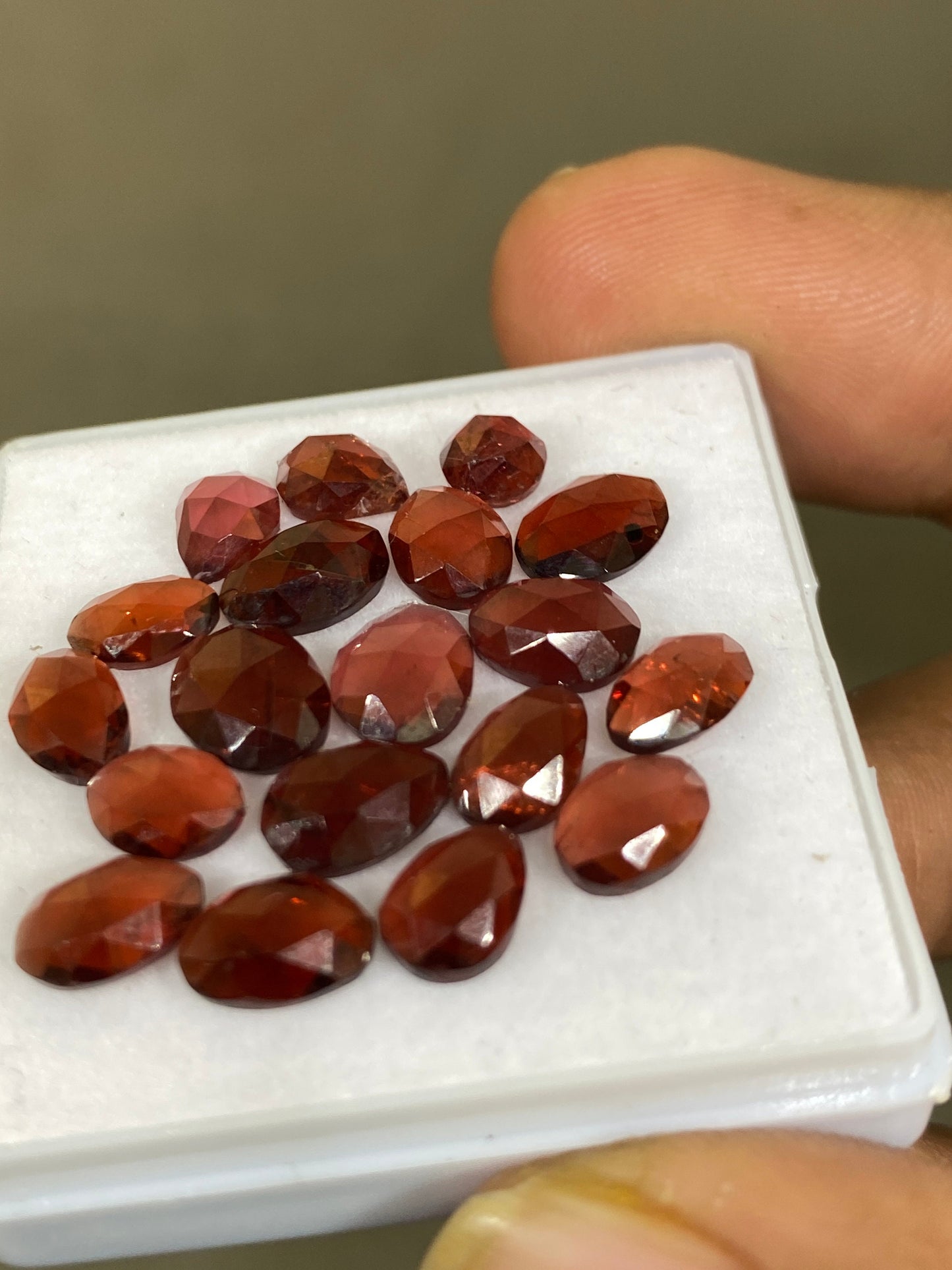 Cute rare rosecut red garnet fancy garnet rosecut pcs 19 wt 23 cts mix sizes 5mm-8x7mm ovalish shapes red garnet rosecut