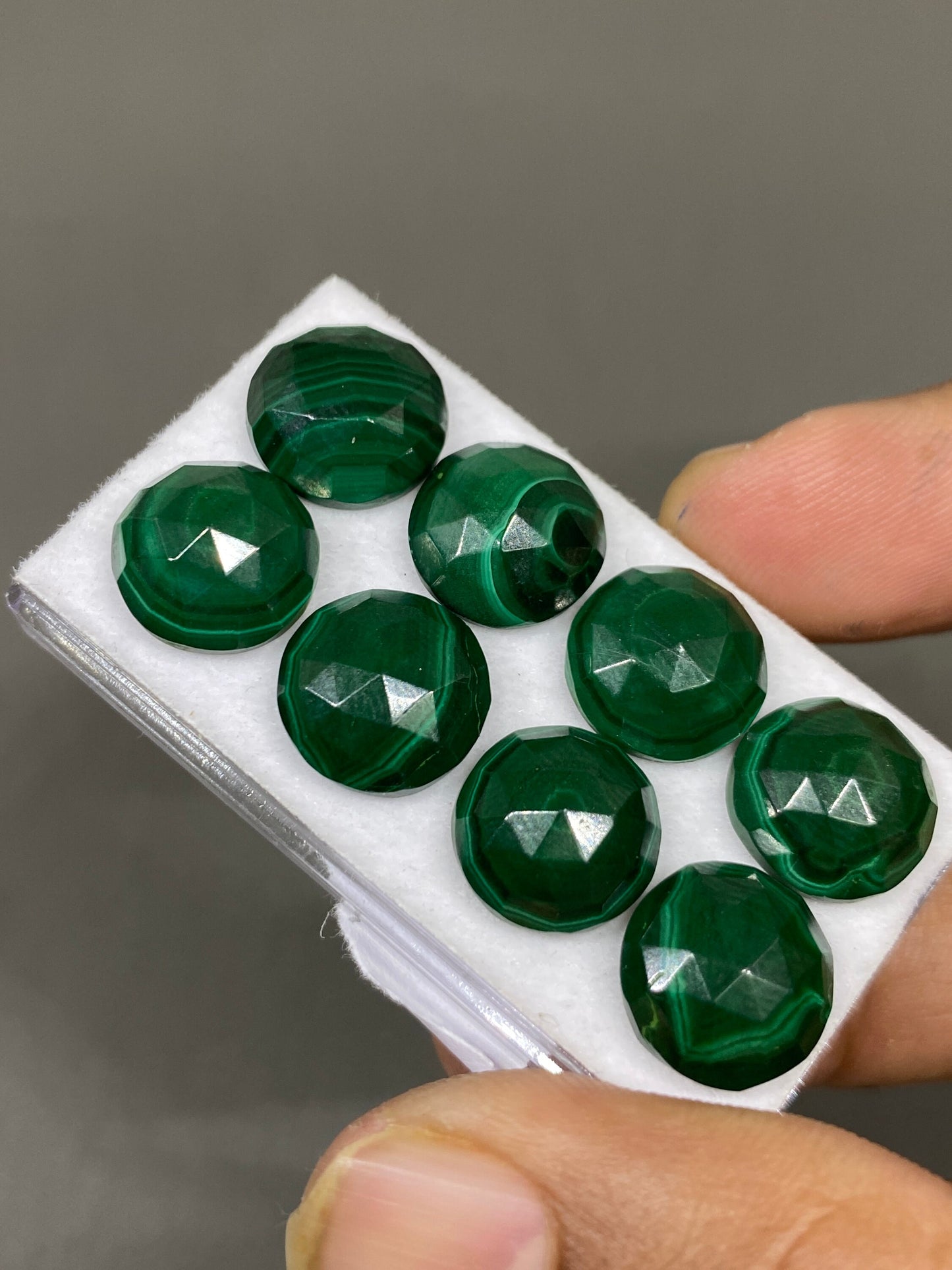 Malachite Round rosecut wholesale lot weight 55 carats pcs 8 size 12mm flatback gems malachite round rosecut