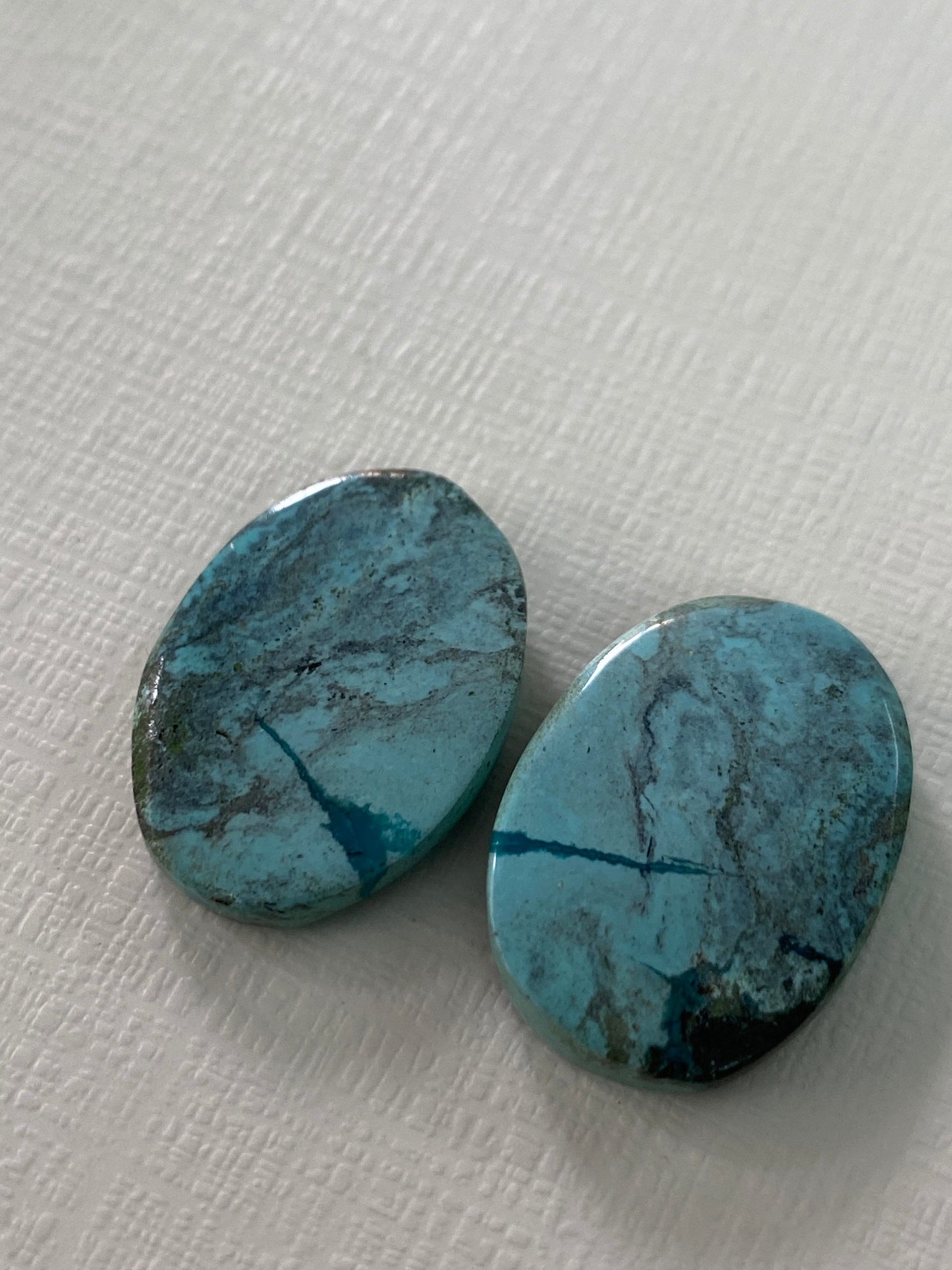 Rare Turquoise pair big natural hubei mines rare pattern  smooth turquoise pcs 2 wt 26 carats big size 22x16mm turquoise earrings supply