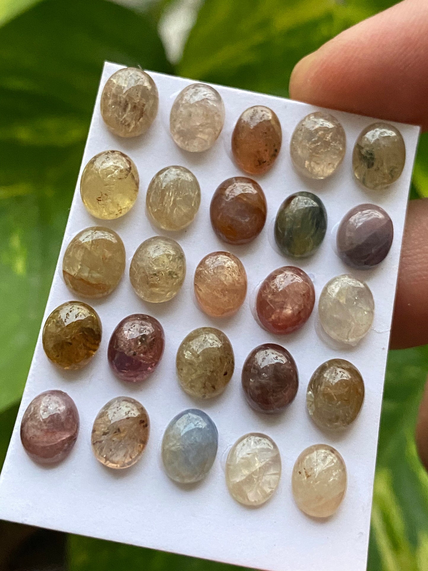 Stunning Natural umba sapphire cabochon wholesale lot beautiful weight 57.50 carats size 8.7x7.1mm-7.9x6.1mm  pcs 25 unheated multi sapphire