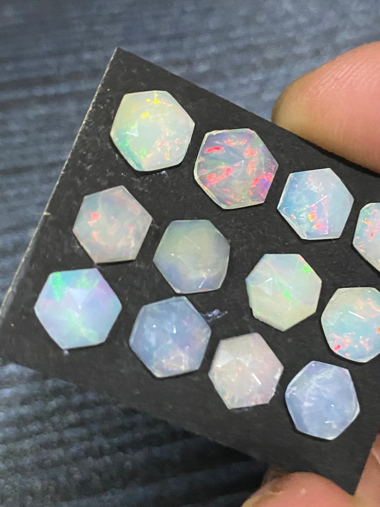 Enchanting Ethiopian opal hexagon rosecut Welo opal rosecut aaa quality wt 9 cts pcs 12 size 8x7mm-9x8mm rosecut fire opal hexagon rosecut