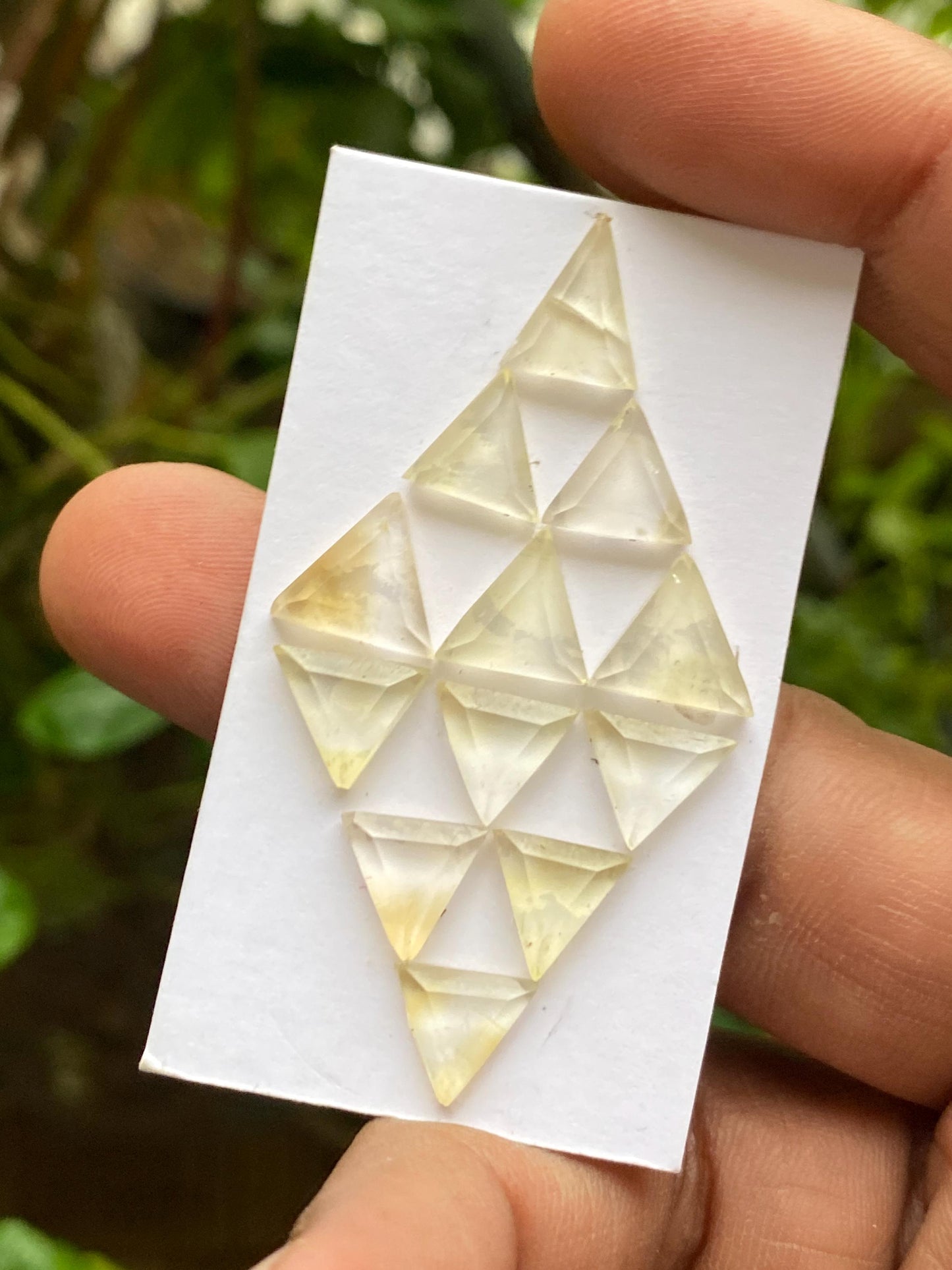 Attractive rare citrine triangle kite geometric  flatback beautiful fine quality pcs 12 wt 22 cts size 9.2x8.6mm-10.1x9.7mm citrine flatback