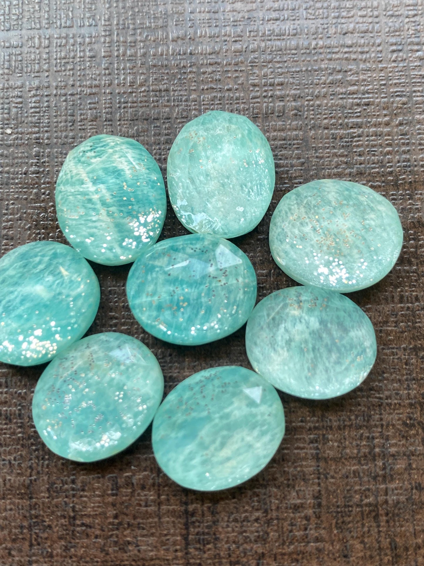 Amazonite crystal silver druzy inside  oval rosecut double pcs 8 wt 57.60 cts  size 14x12mm oval amazonite crystal faceted doublet