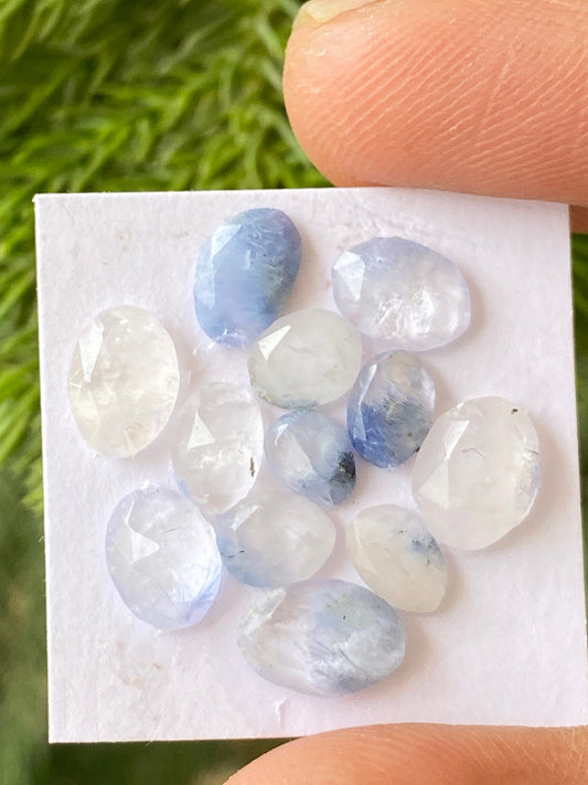 Very rare Dumortierite in quartz rosecut pcs 12 Wt 8.5 cts size 5.5x4.5mm-8.8x5mm  Brazilian mines dumortierite cabochons flatback rosecut