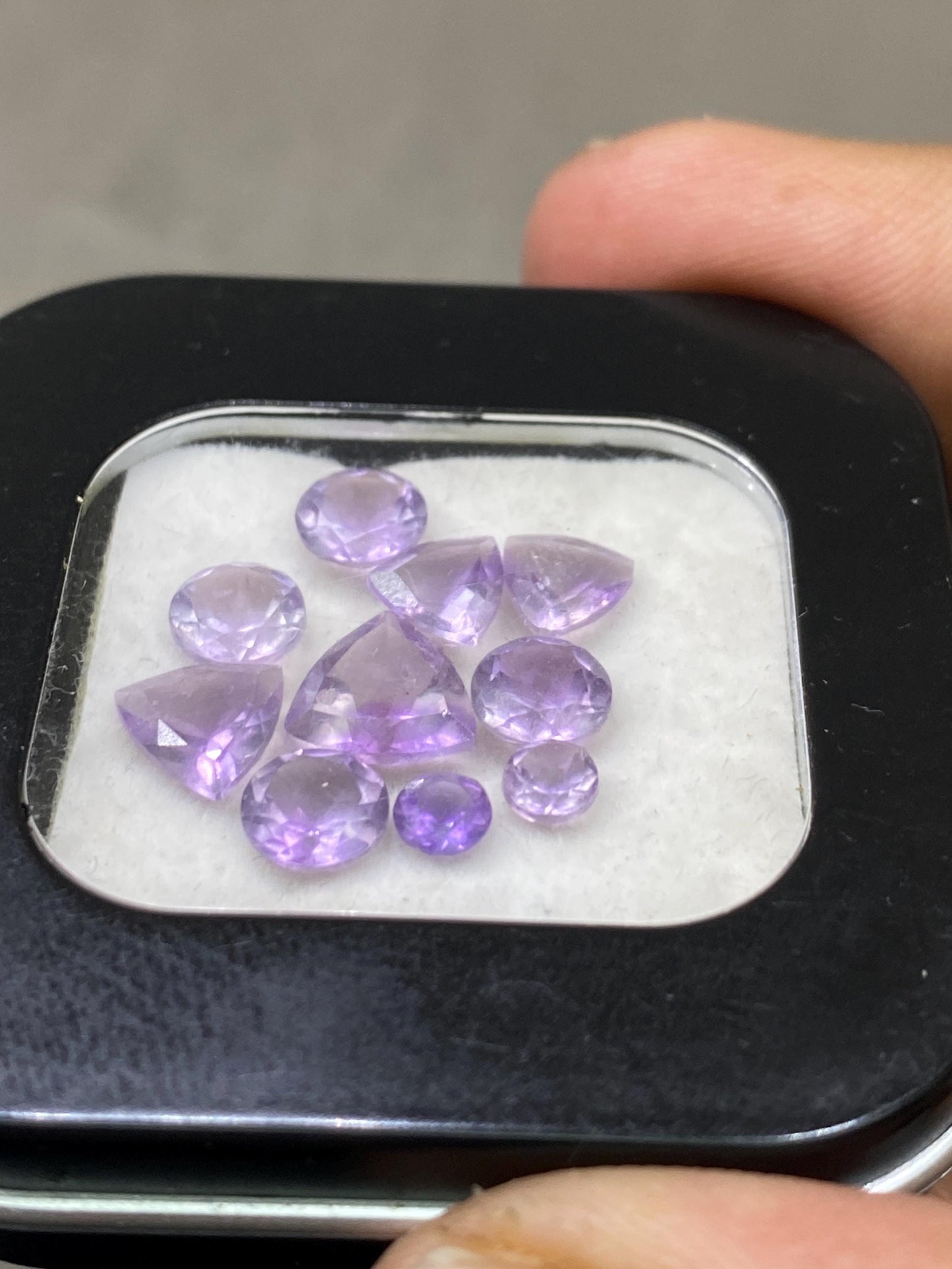 Wow amethyst mix shape cuts amazing  rings earrings supply size 4mm-8mm wt 7.40 carats Pcs 10 amethyst mix cutstones rounds pears squares