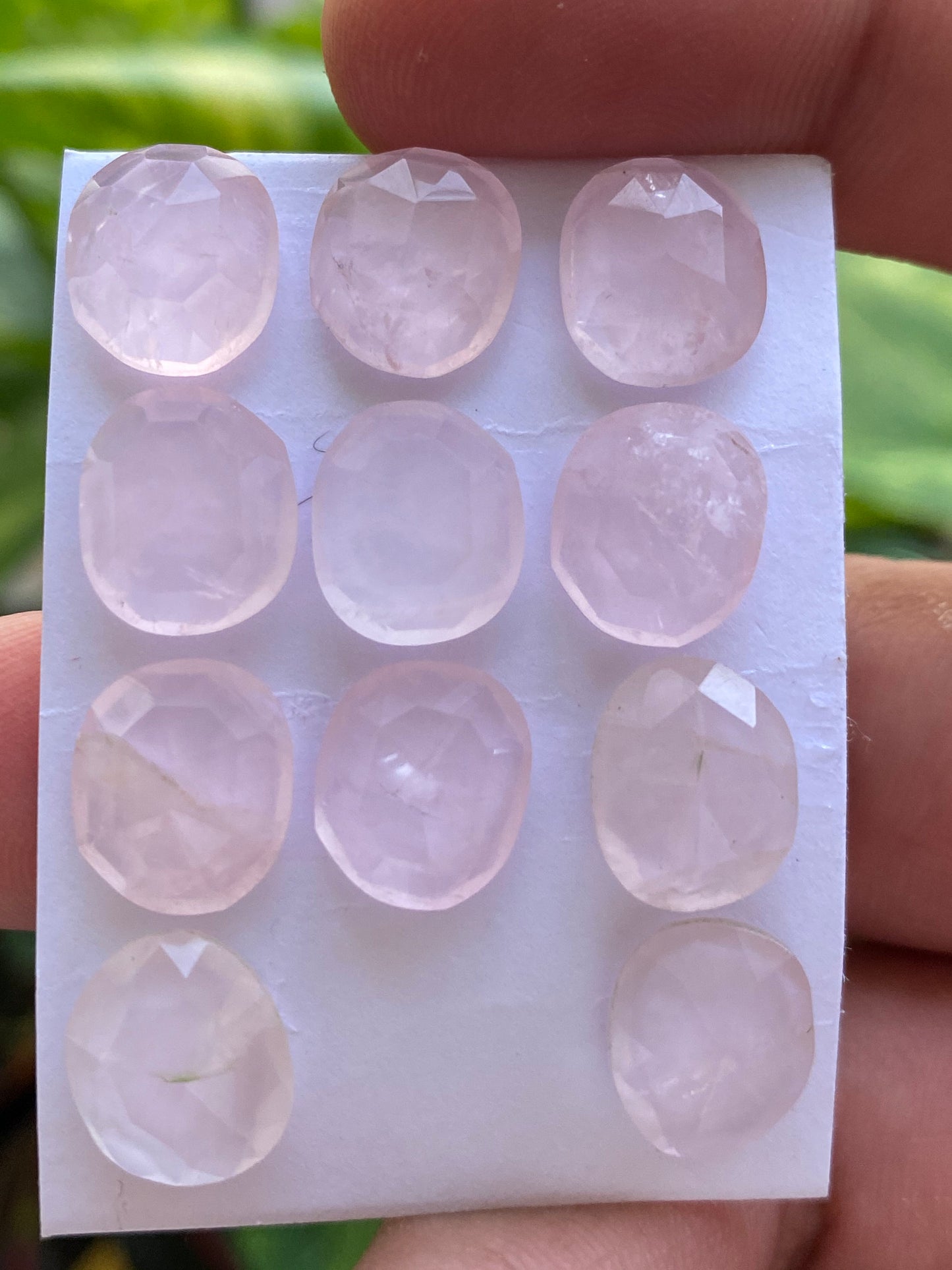 Amazing rosequartz rose cut lot fancy oval fine quality weight 48 carats pcs 11 size 12x10mm rosecut rose quartz