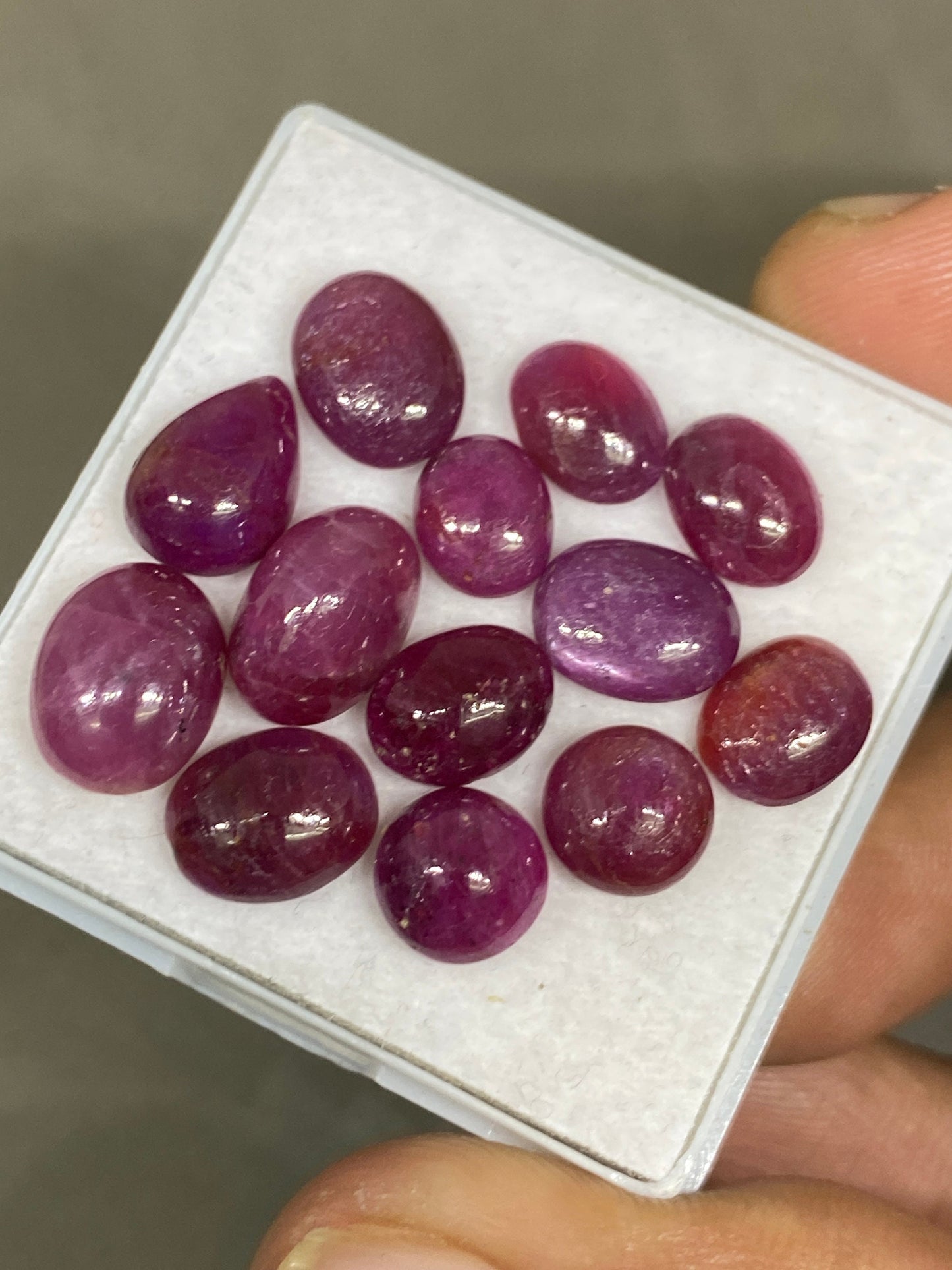 very rare natural ruby cabochons tanzania mine lot mix pcs 13  wt cts  size 9x6.5-11x9mm unheated untreated ruby smooth