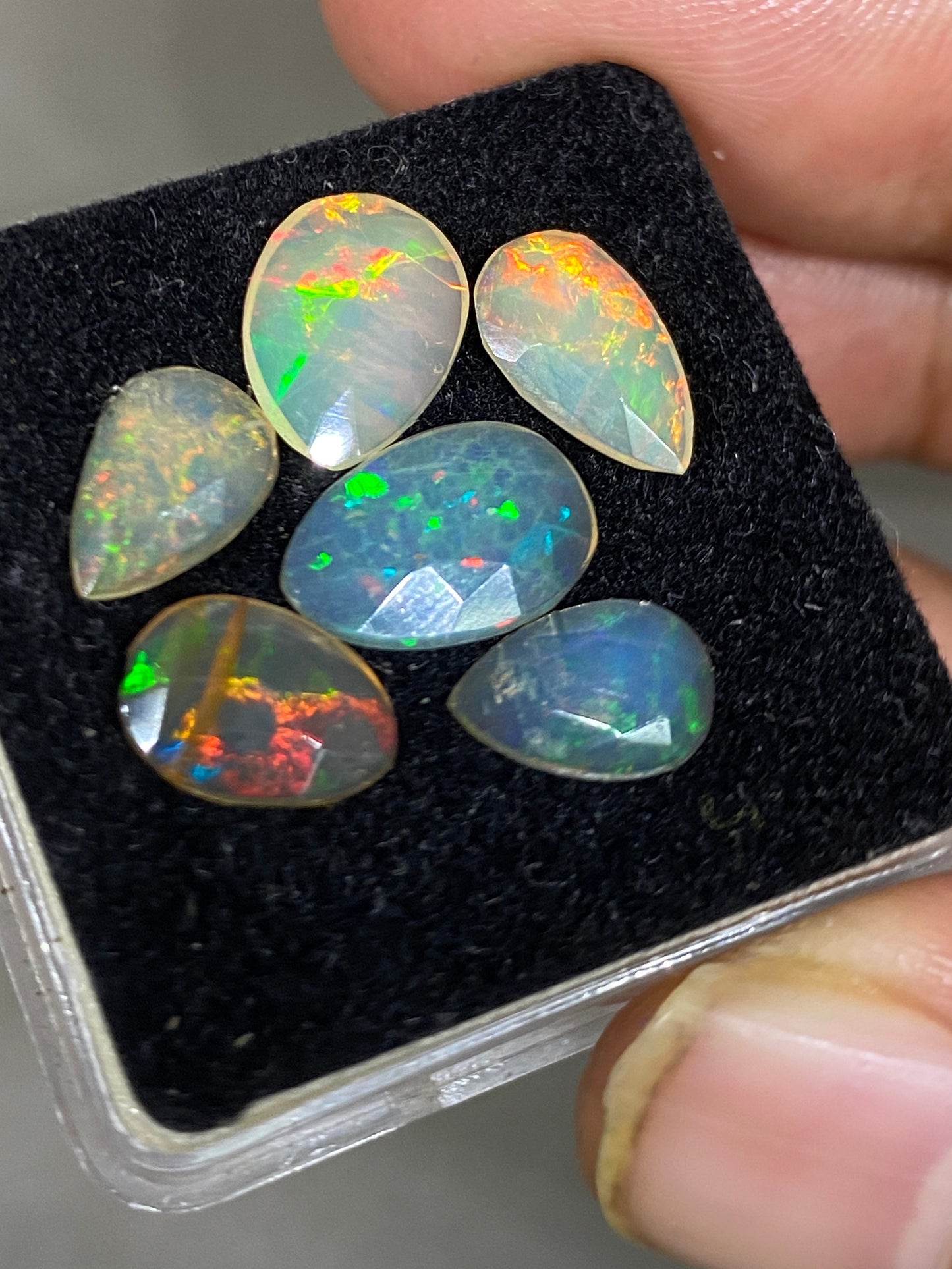 Fascinating Ethiopian opal rosecut blue fire Welo opal rosecut wt 4.60 cts pcs 6 size 9.5x6mm-11x8mm rosecut opal fire natural opal rosecut