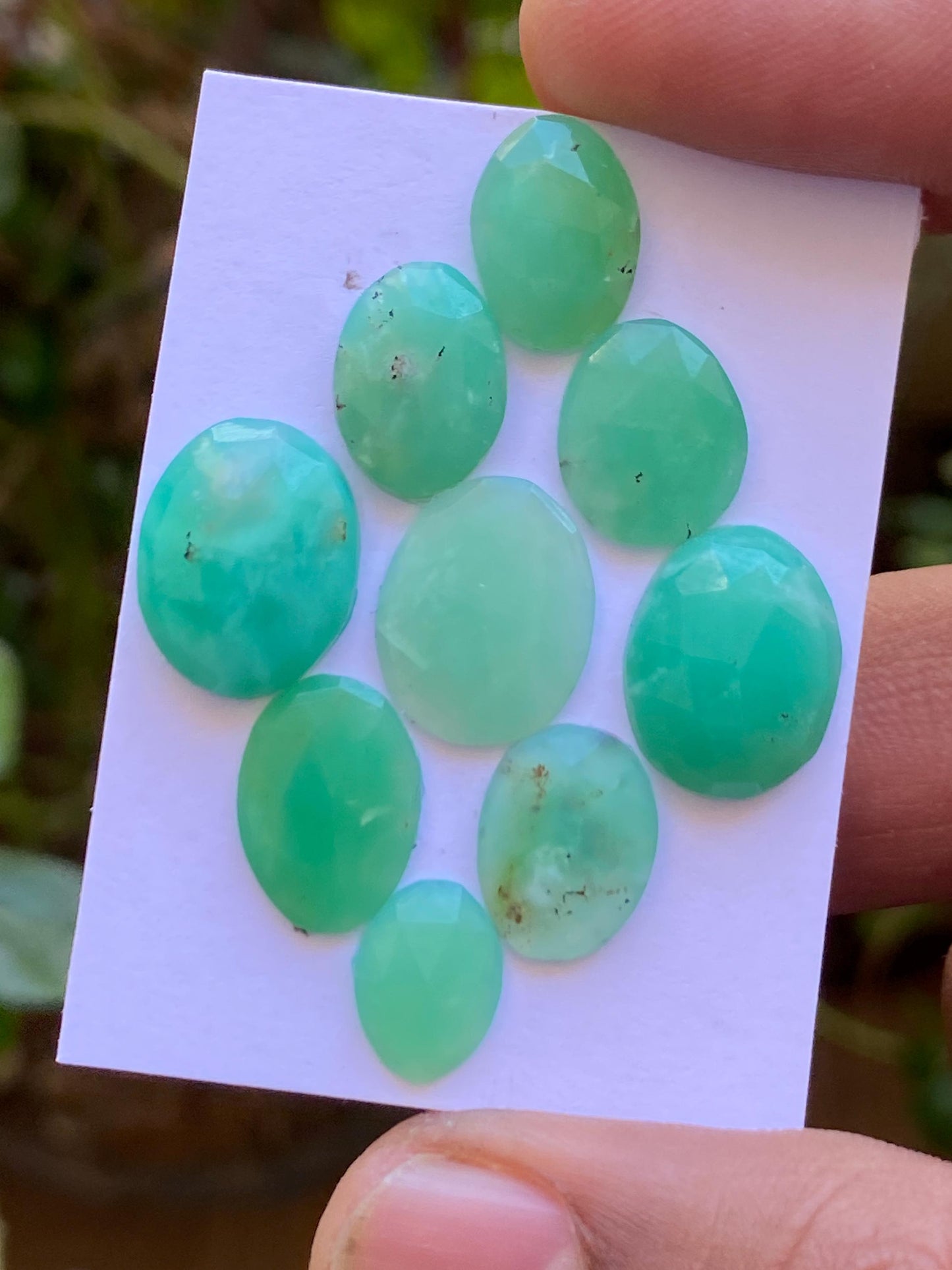 Mesmerising Chrysoprase rosecut fancy wholesale lot fine quality wt 28.55 carats pcs 9 size 12x8.5mm-14x11mm chrysoprase rosecut