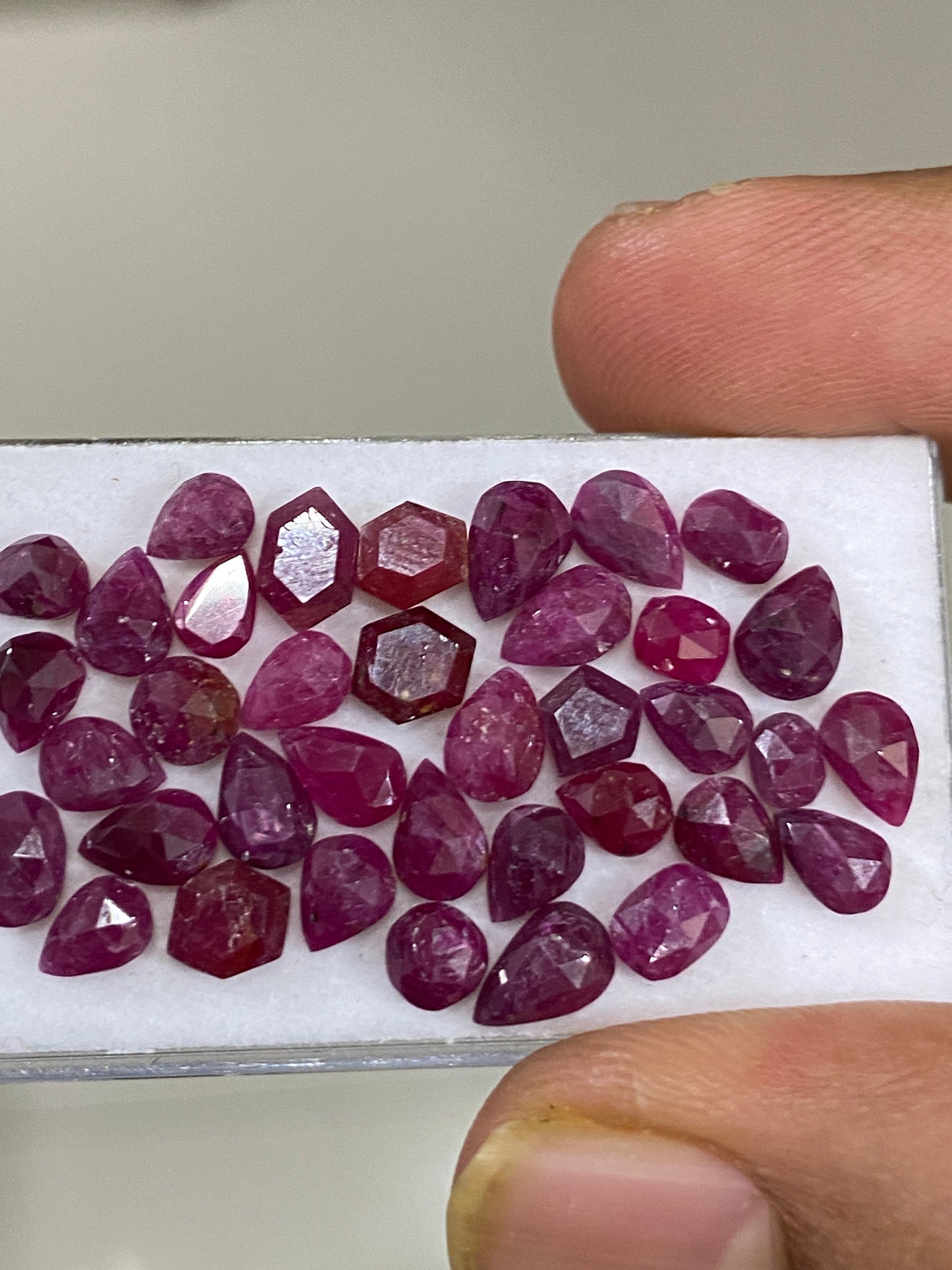 Amazing Rare natural mozambique ruby rosecut lot  mix shapes pcs 37 wt 38.40 cts size 6mm-9.3x6.5mm unheated untreated ruby rosecut