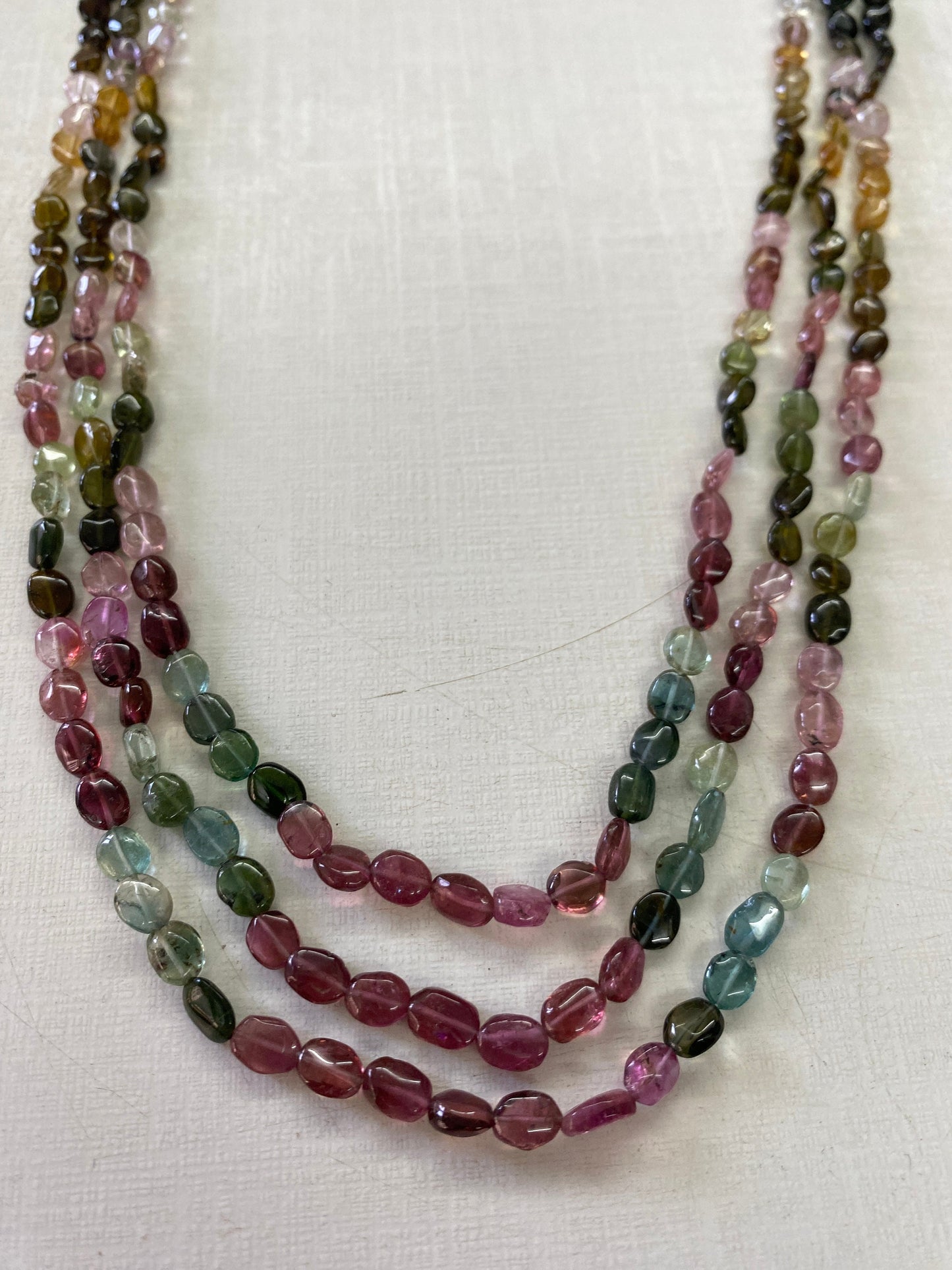 Watermelon tourmaline smooth polished necklace oval Nuggets necklace  tourmaline necklace wt 198 carats pcs size tourmaline necklace