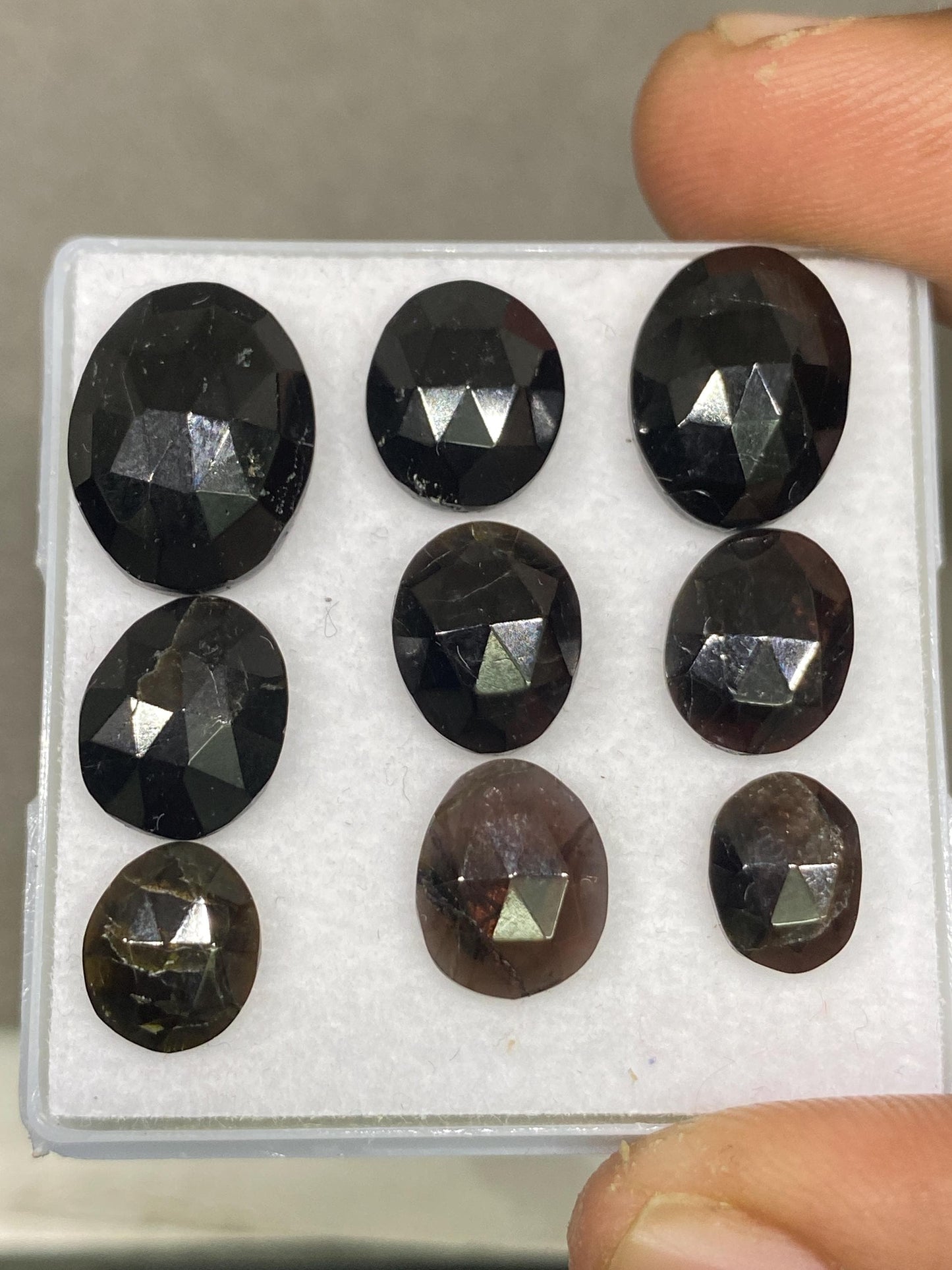 Gorgeous rare  Black tourmaline rosecut wholesale lot weight 26.90 carats pcs 9 size 8.8x6.8mm-14x11mm rosecut black tourmaline