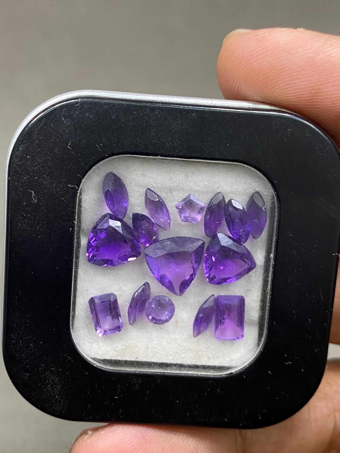 Beautiful amethyst cut stones mix shapes fine quality wt 8.95 cts size 4.5x4mm-9.2x8.7mm  pcs 15